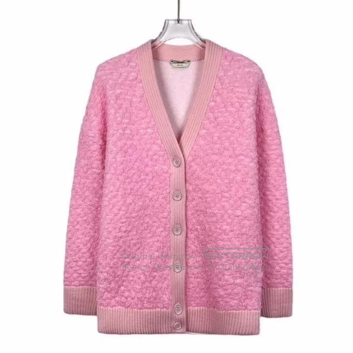 Fendi Fendi Pink Embossed Button Cardigan. Size US XS / EU 42 / 0 - 1 Thumbnail