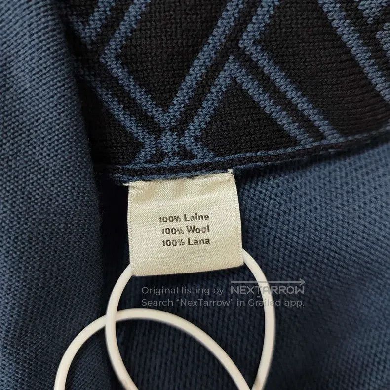 Hermes Hermes Blue wool knitted jacket Size US XXL / EU 58 / 5 - 4 Thumbnail