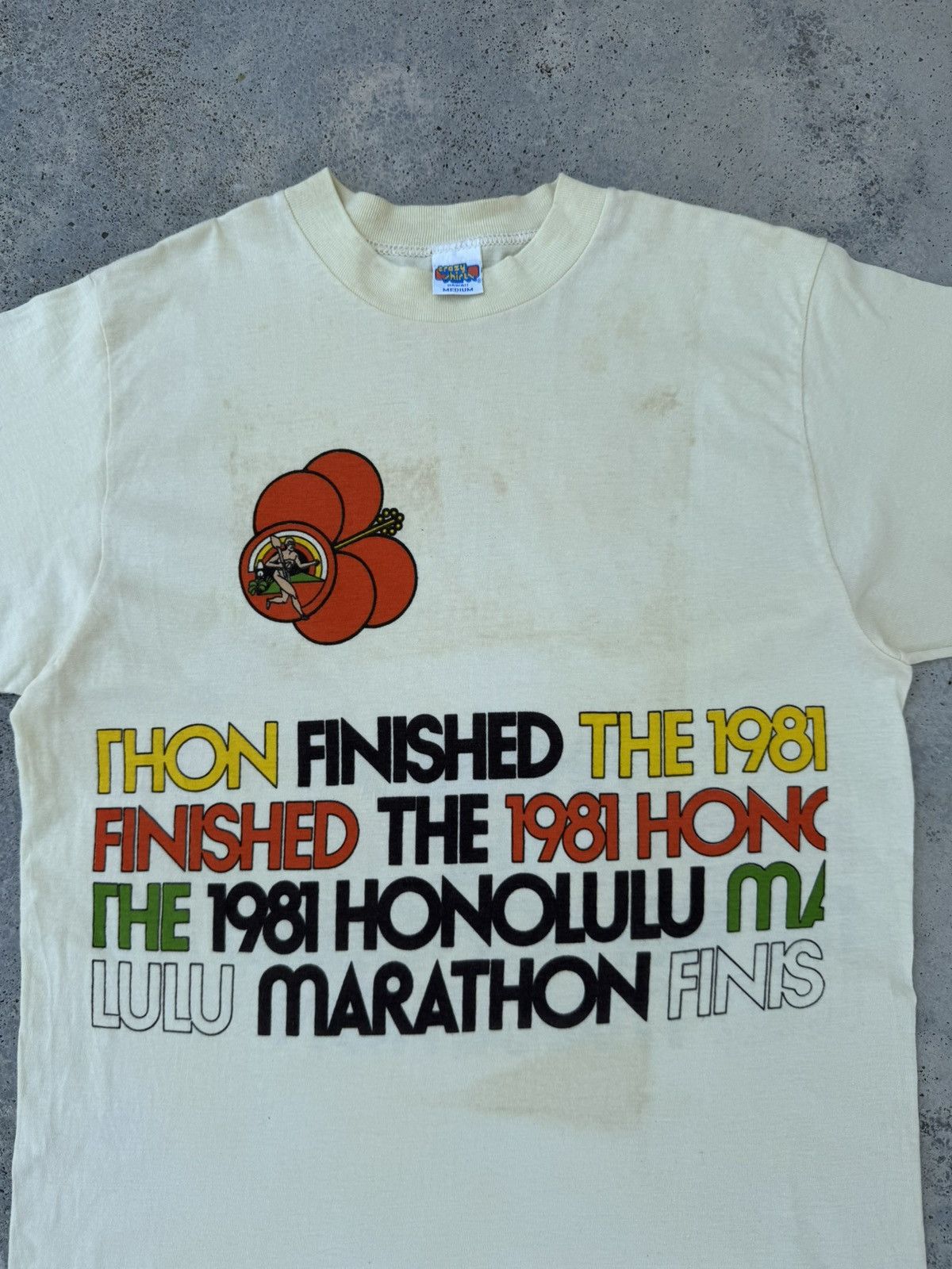 Nike 🔥Vintage 80s Nike Honolulu Marathon X Crazy Shirt Size US M / EU 48-50 / 2 - 2 Thumbnail