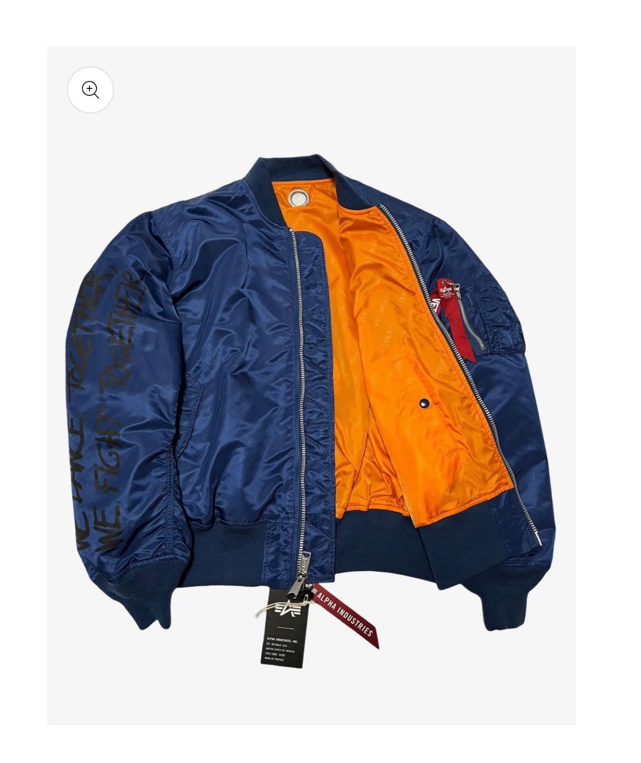 Alpha Industries × Vetements Vetements X Alpha Industries Reversible Blue Fist Bomber Size US S / EU 44-46 / 1 - 3 Thumbnail