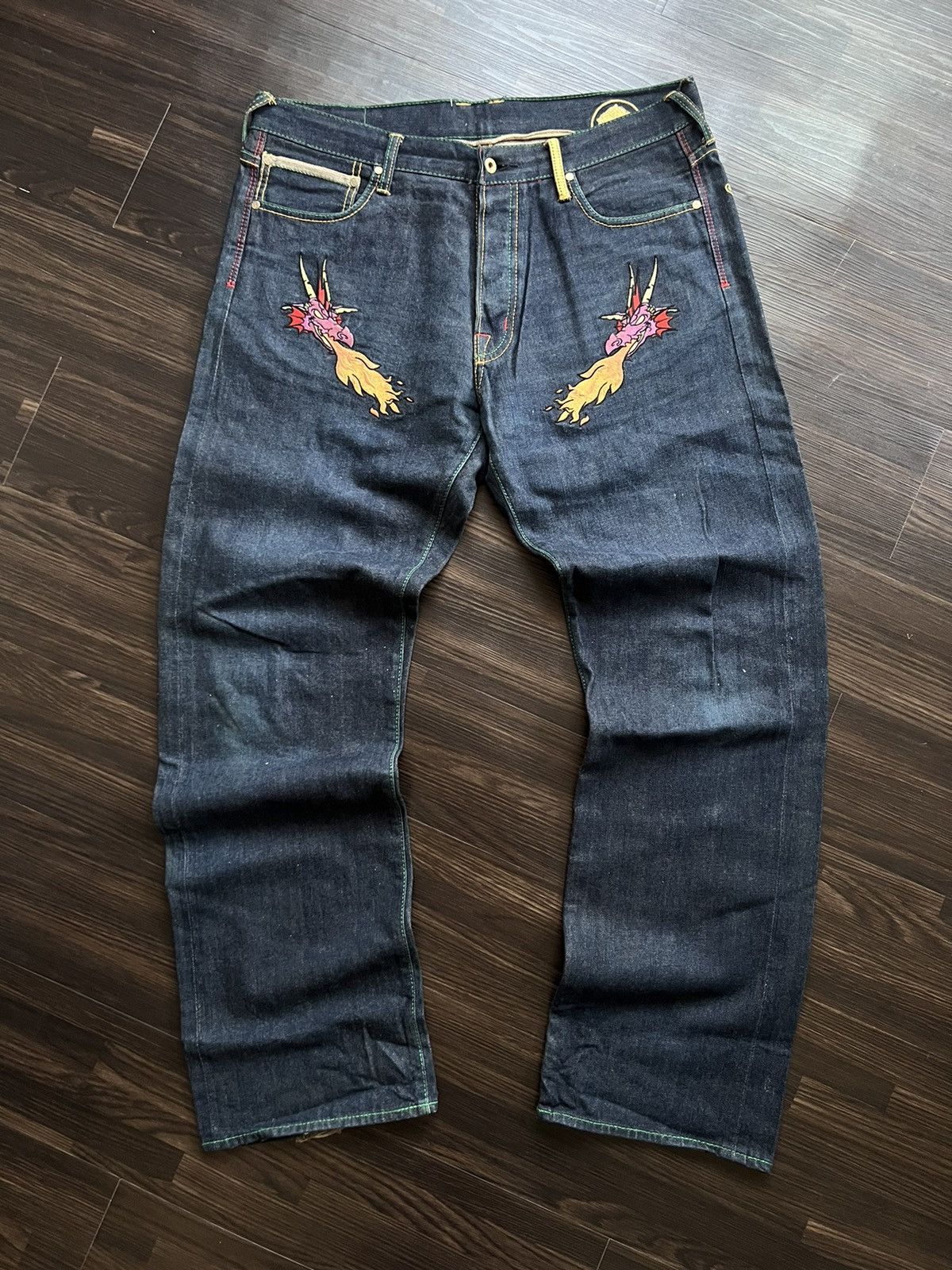 RMC Jeans 🔥 Archieves YOROPIKO MARTIN YATMING RMC DRAGON EMBROIDED Size US 38 / EU 54 - 8 Thumbnail