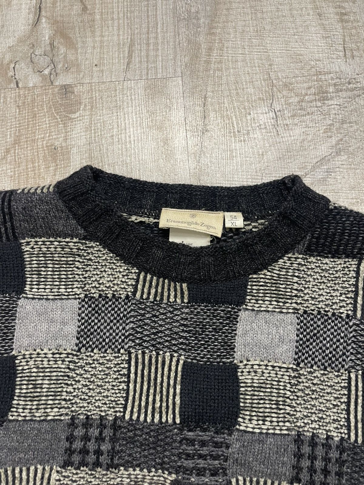Ermenegildo Zegna Ermenegildo Zegna Knitwear Rhomb Wool Crew neck sweater Size US XL / EU 56 / 4 - 11 Thumbnail