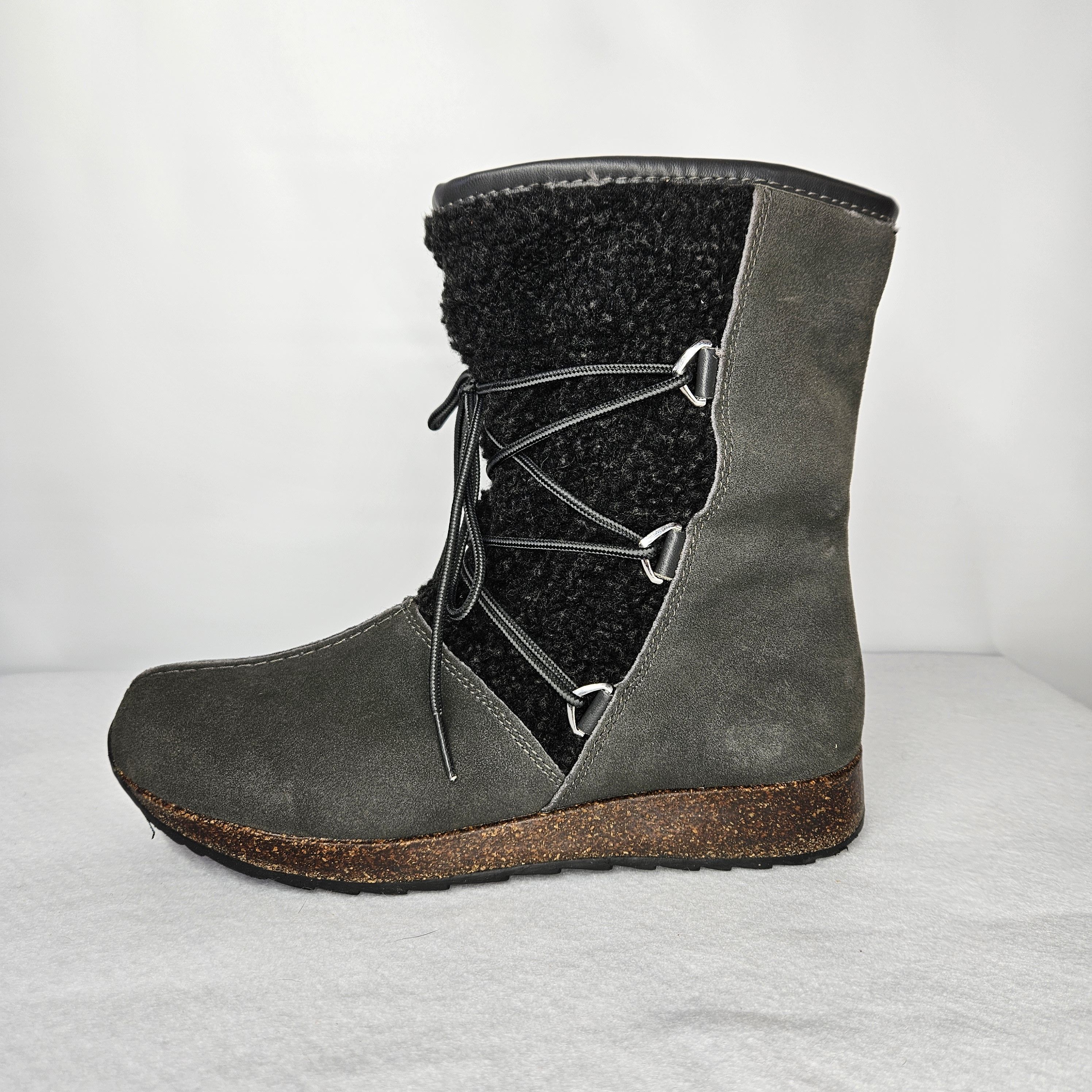 Other Sporto Size 8 Booties Grey Suede Leather Faux Sherpa Lined Size US 8 / IT 38 - 4 Thumbnail
