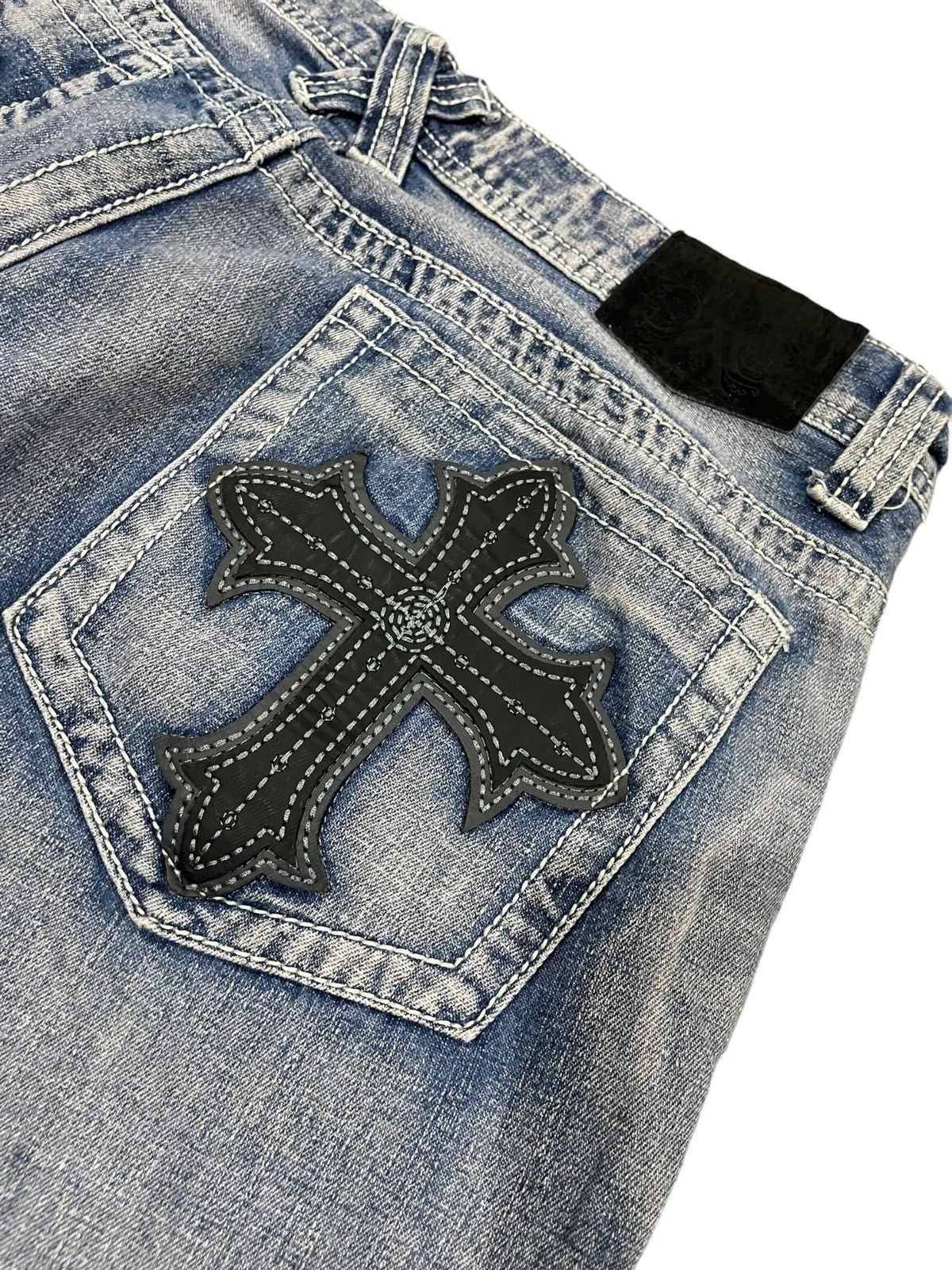 If Six Was Nine Xtreme Couture Cross Pocket Jeans Size US 35 - 5 Thumbnail