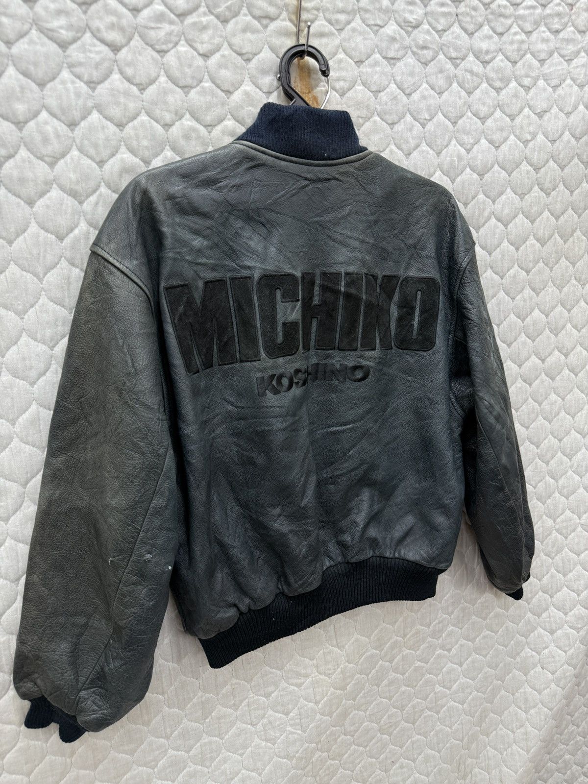 Michiko Koshino 🔥🔥🔥ARCHIVE VINTAGE MICHIKO KOSHINO BOMBER LEATHER JACKET Size US M / EU 48-50 / 2 - 3 Thumbnail