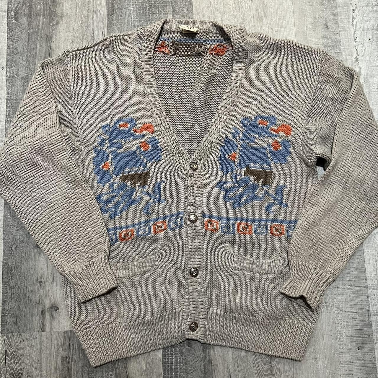 Other ACA Knit Light Grey Cardigan Southwestern Crest Sweater Size US L / EU 52-54 / 3 - 1 Thumbnail