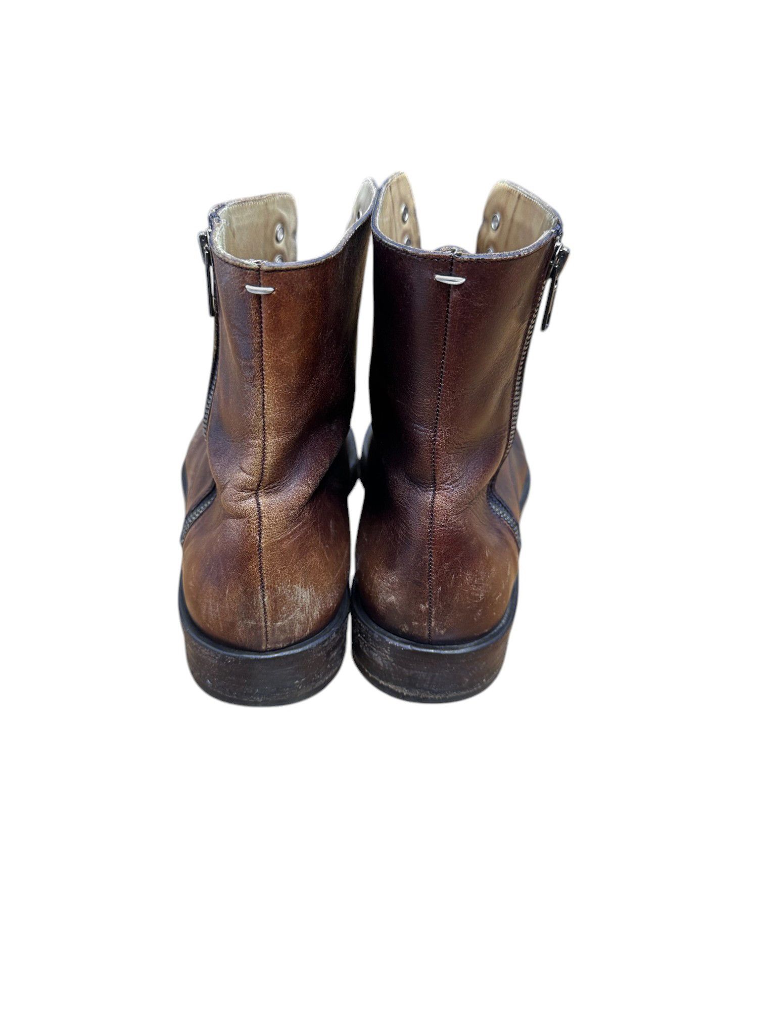 Maison Margiela Brown Zipped Ankle Boots Size US 8.5 / EU 41-42 - 6 Thumbnail