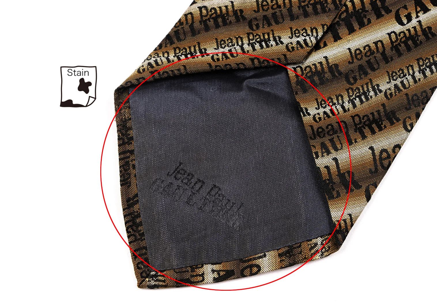 Jean Paul Gaultier Jacquard Logo Tie in Brown and Gray Size ONE SIZE - 7 Thumbnail