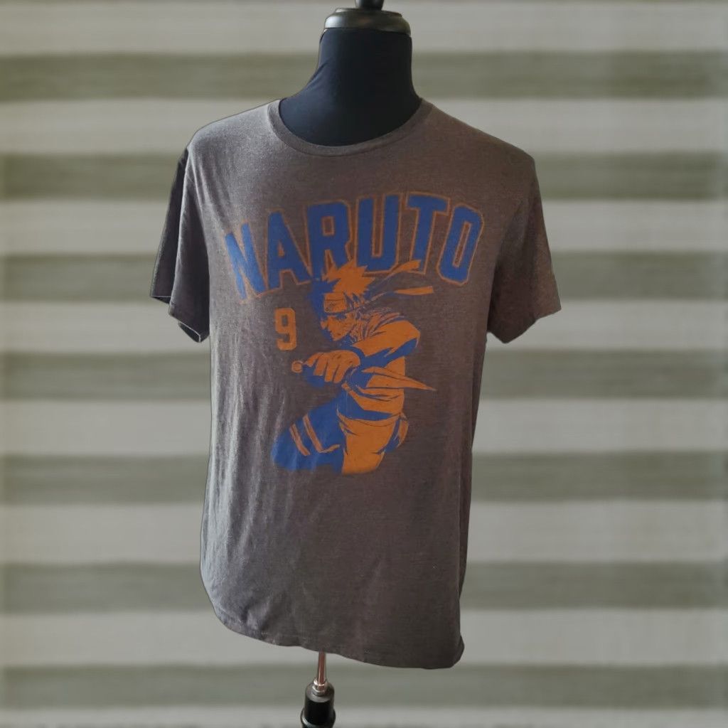 Vintage Naruto Anime T Shirt L Short Sleeve Gray Cotton Polyester Crew Neck Graphic Print Men Large M L Size US L / EU 52-54 / 3 - 1 Thumbnail