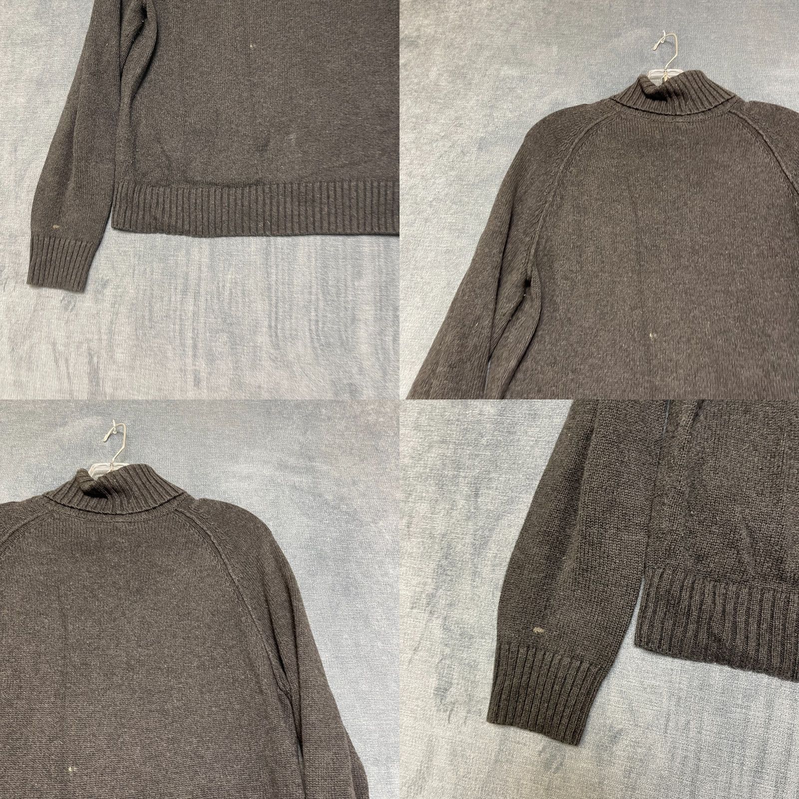Vintage Jeanne Pierre Sweater Womens L Gray Cotton Ribbed Hem Turtleneck Raglan Sleeve Size L / US 10 / IT 46 - 9 Thumbnail