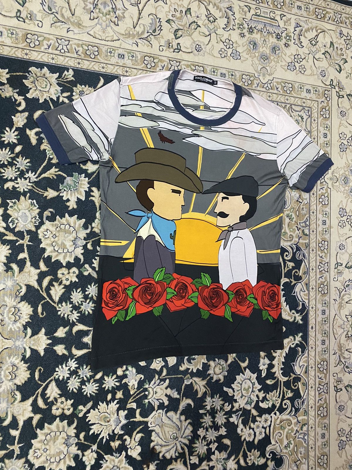 Dolce & Gabbana Dolce & Gabbana Grey Printed Cotton Crewneck Size US M / EU 48-50 / 2 - 3 Thumbnail
