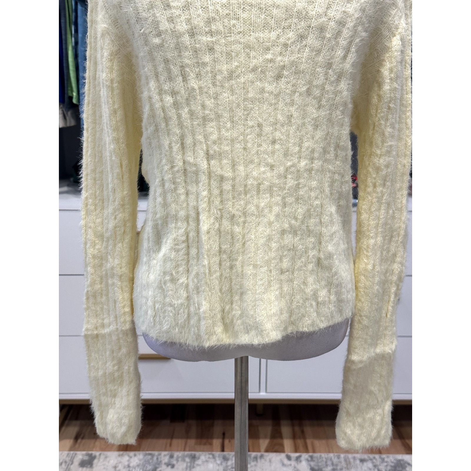 Other Cotton Emporium Light Yellow Ribbed Knit Sweater Cozy L NWOT Size L / US 10 / IT 46 - 7 Thumbnail