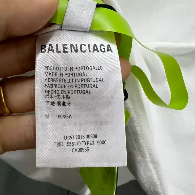 Balenciaga Balenciaga White Double B Print Short Sleeve Size US M / EU 48-50 / 2 - 4 Thumbnail