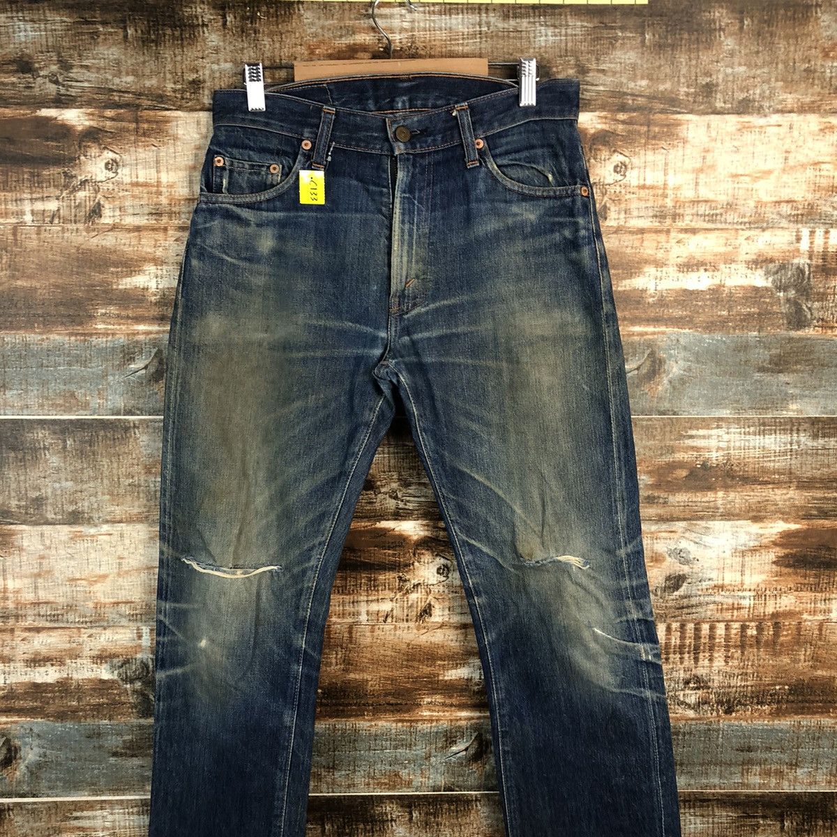 Levi's DLL Levis 505 Big E Blue Distressed Denim Pants #C133 Size US 30 / EU 46 - 2 Thumbnail