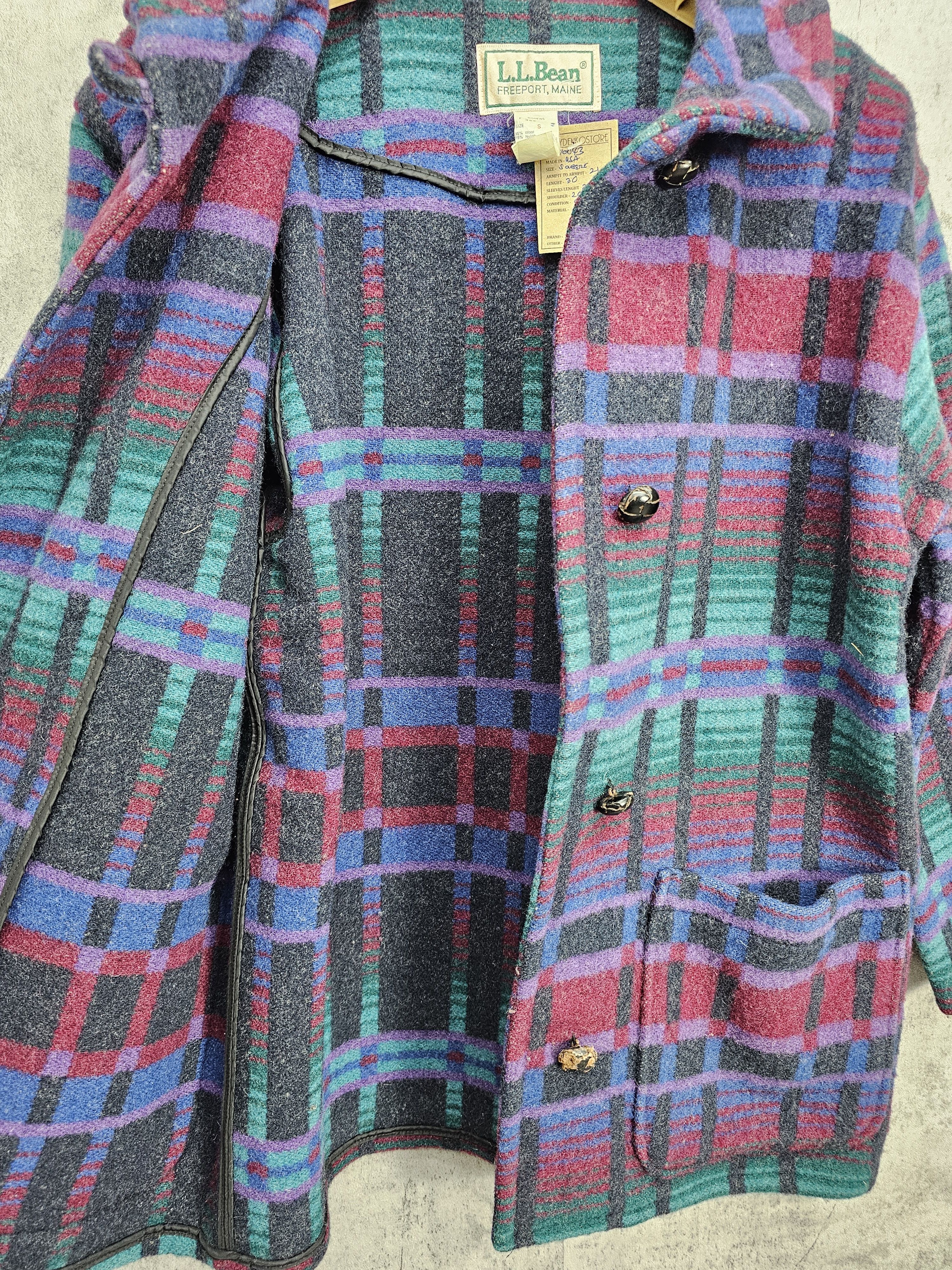 L.L. Bean Vintage L.L. BEAN Abstract Design Wool Coat Jacket J0043 Size S / US 4 / IT 40 - 7 Thumbnail