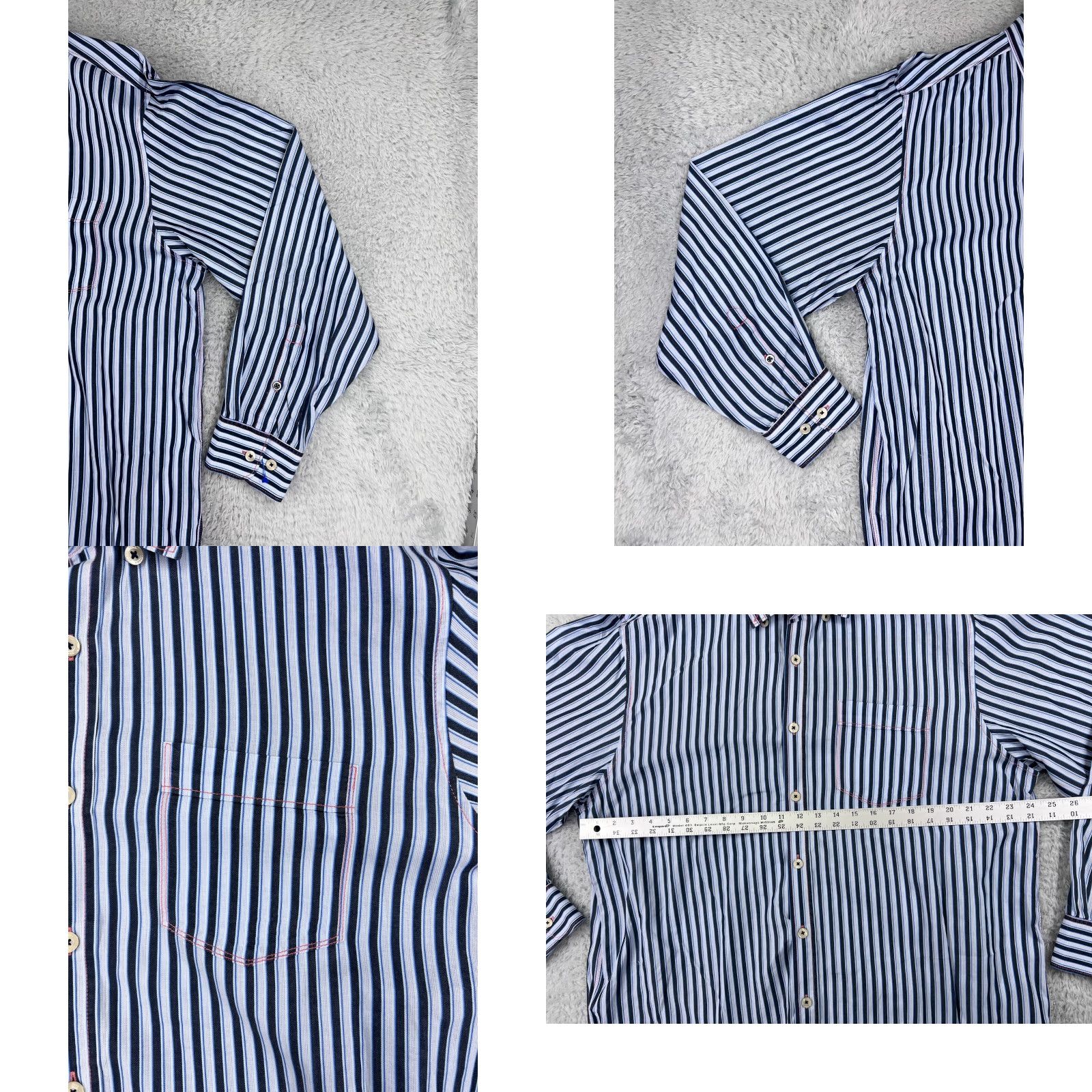 Tommy Bahama Tommy Bahama Shirt Mens XL Blue Striped 100% Cotton Button-Up Size US XL / EU 56 / 4 - 8 Thumbnail
