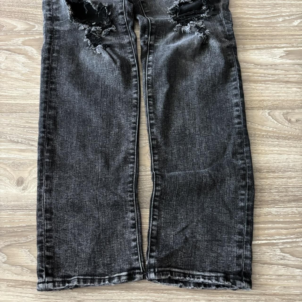 Japanese Brand Crazy Vintage Y2K/2000s Grunge Black Distressed Skinny Denim Jeans! 32x33 Size US 32 / EU 48 - 6 Thumbnail