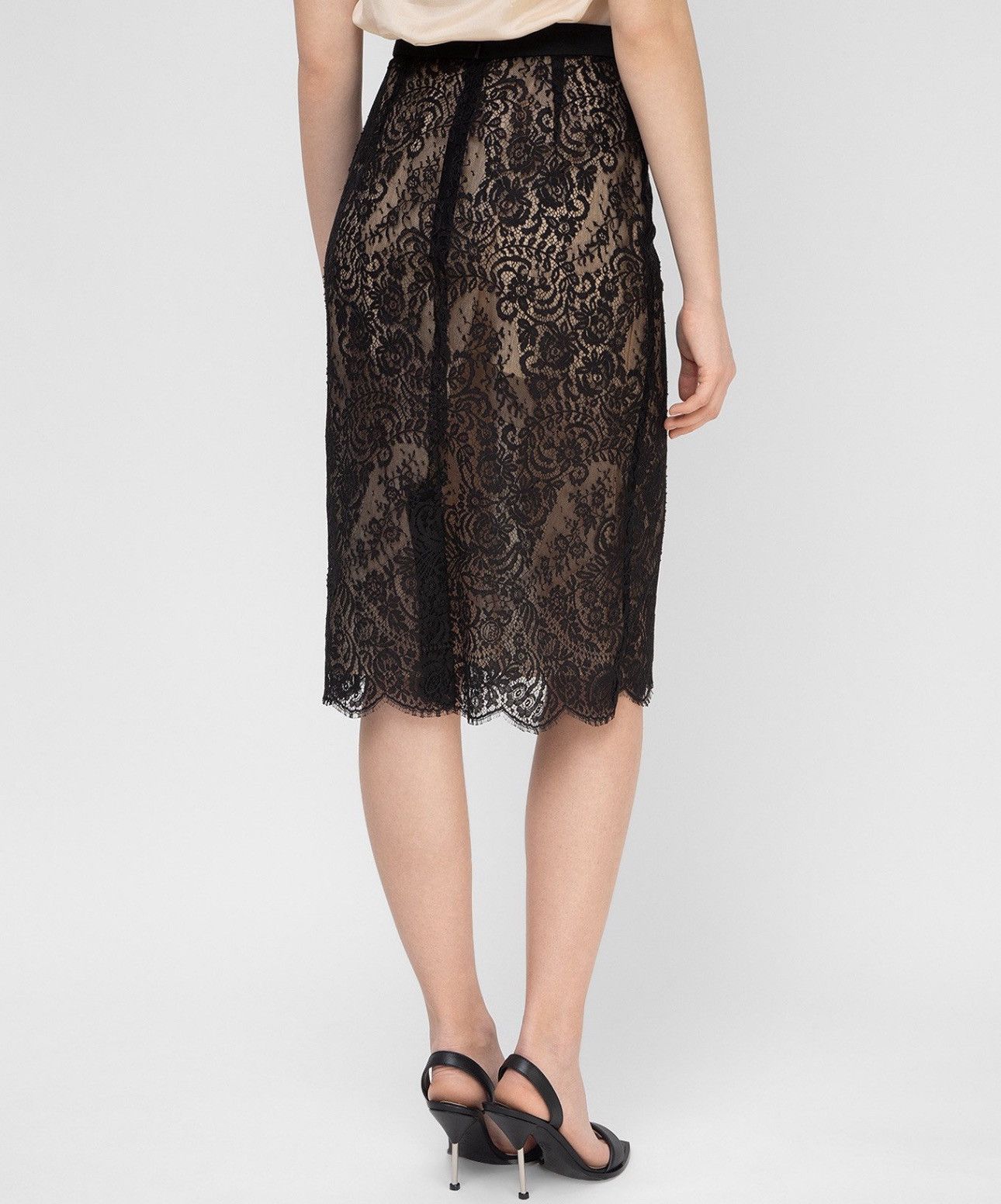 Alexander McQueen Last Alexander McQueen Black Lace Midi Skirt Size 27" / US 4 / IT 40 - 4 Thumbnail