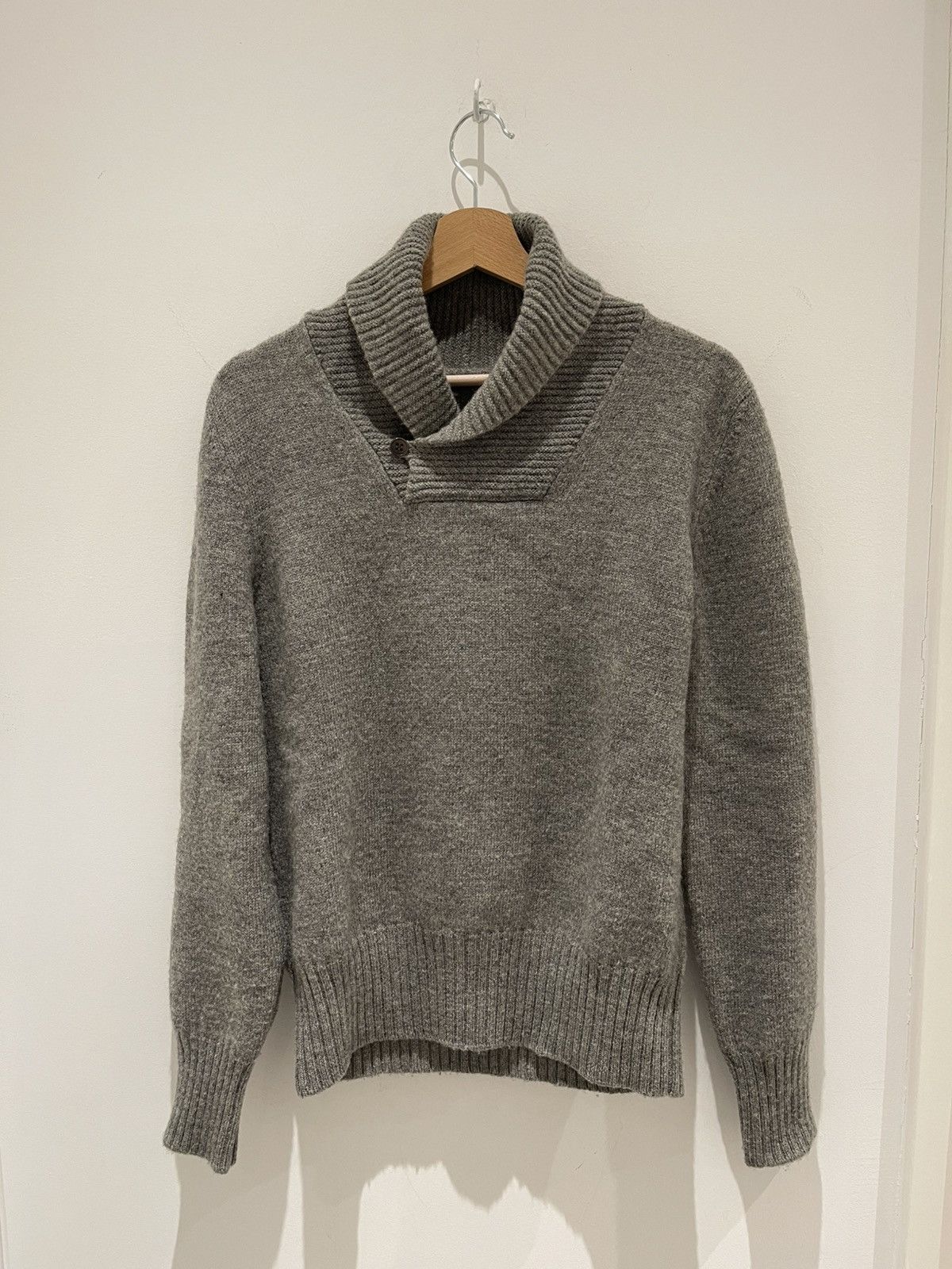 Maison Margiela Maison Margiela Fall 2004 Grey Wool Shawl Collar KnitSweater Size US M / EU 48-50 / 2 - 4 Thumbnail