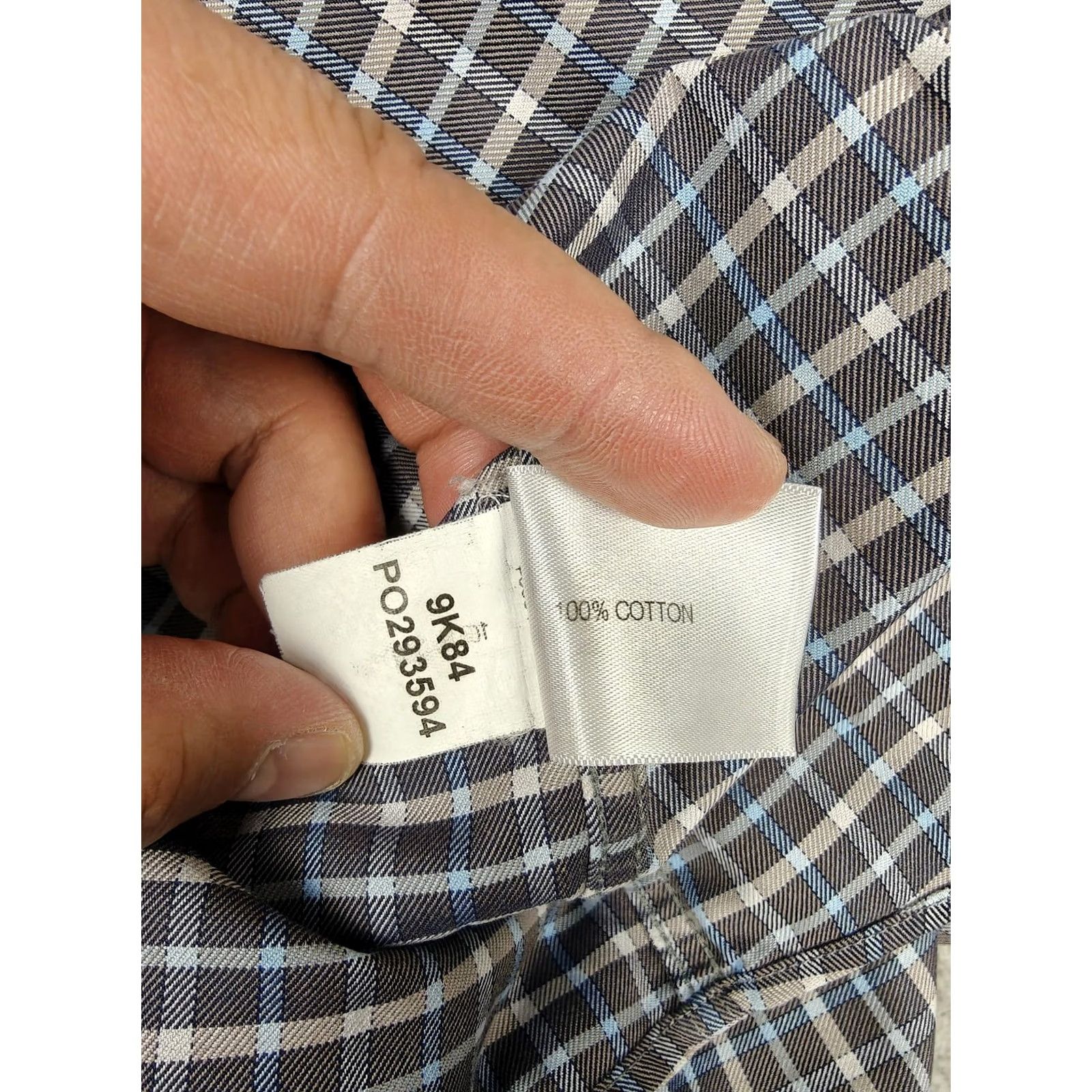 Orvis VINTAGE Orvis Dress Shirt Mens Medium Blue Check Wrinkle Free Button Down Cotton Size 40R - 5 Thumbnail