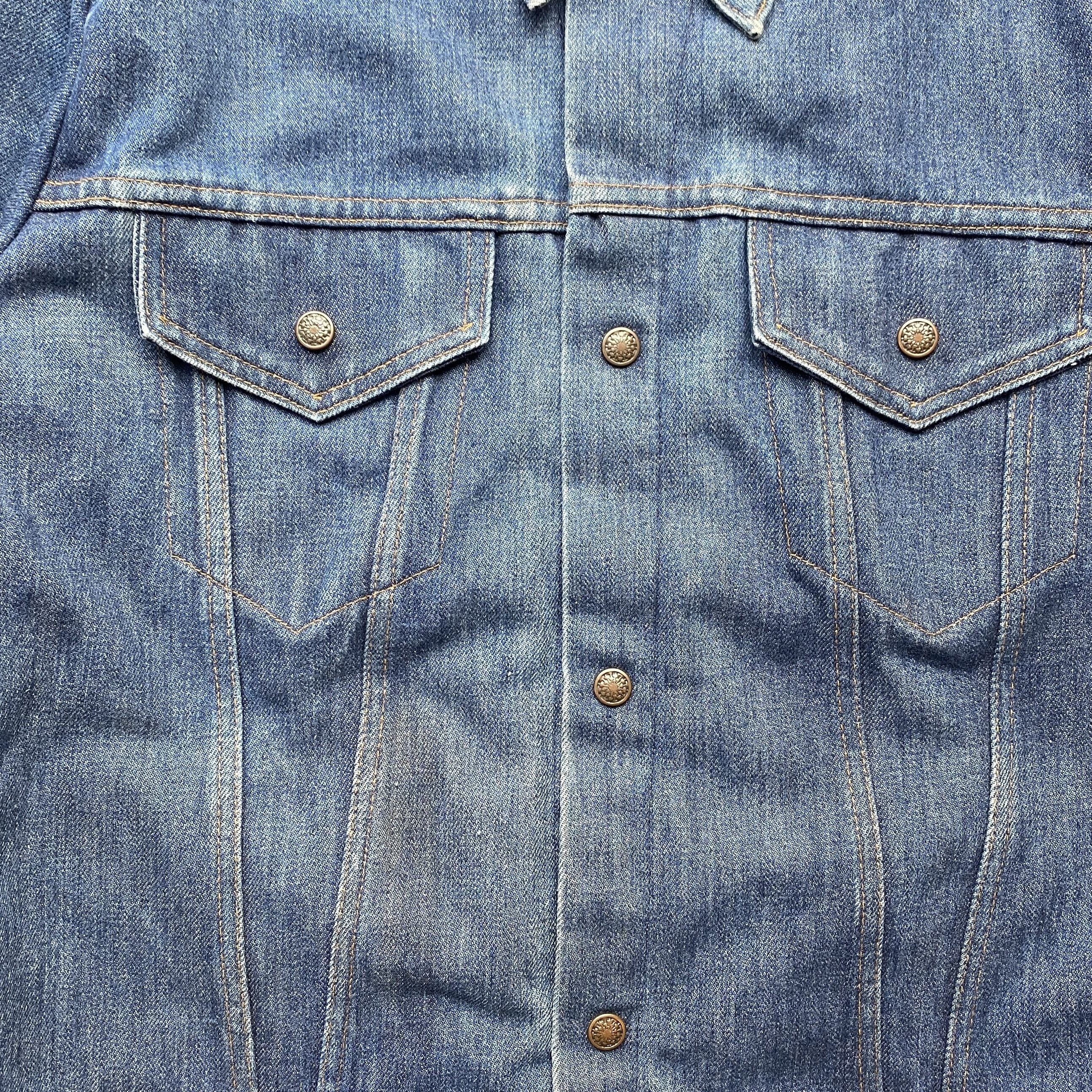 Vintage Vintage 70s Patched Denim Trucker Jacket Quilted Lined Size US L / EU 52-54 / 3 - 8 Thumbnail