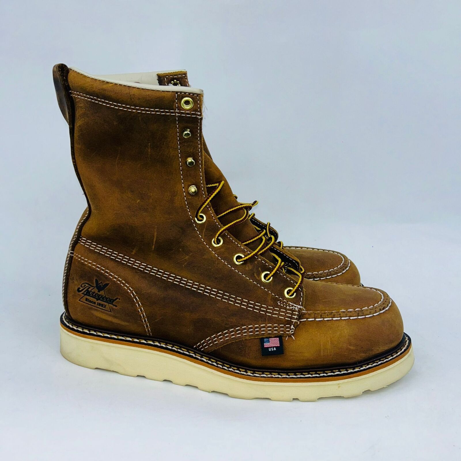 Thorogood THOROGOOD MEN'S 8" MOC TOE COMFORTABLE WORK BOOTS SIZE 11.5D Size US 11.5 / EU 44-45 - 1 Thumbnail