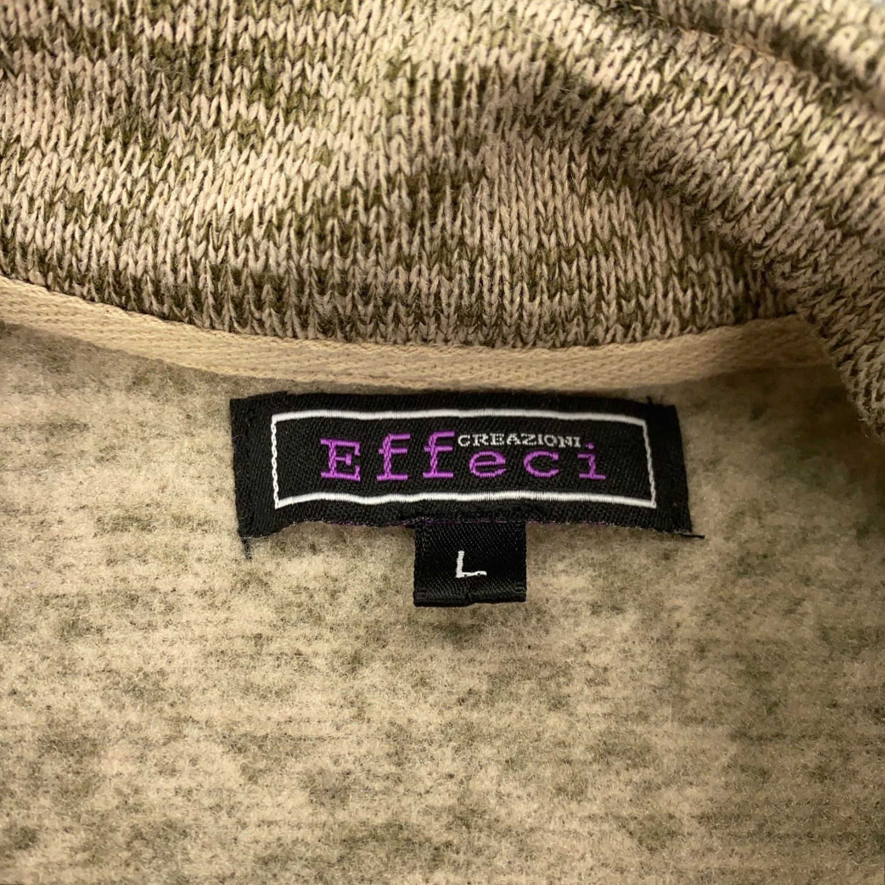 Vintage Effeci Creazioni Pullover Sweatshirt Womens Large Beige Full Zip Pockets Size L / US 10 / IT 46 - 5 Thumbnail