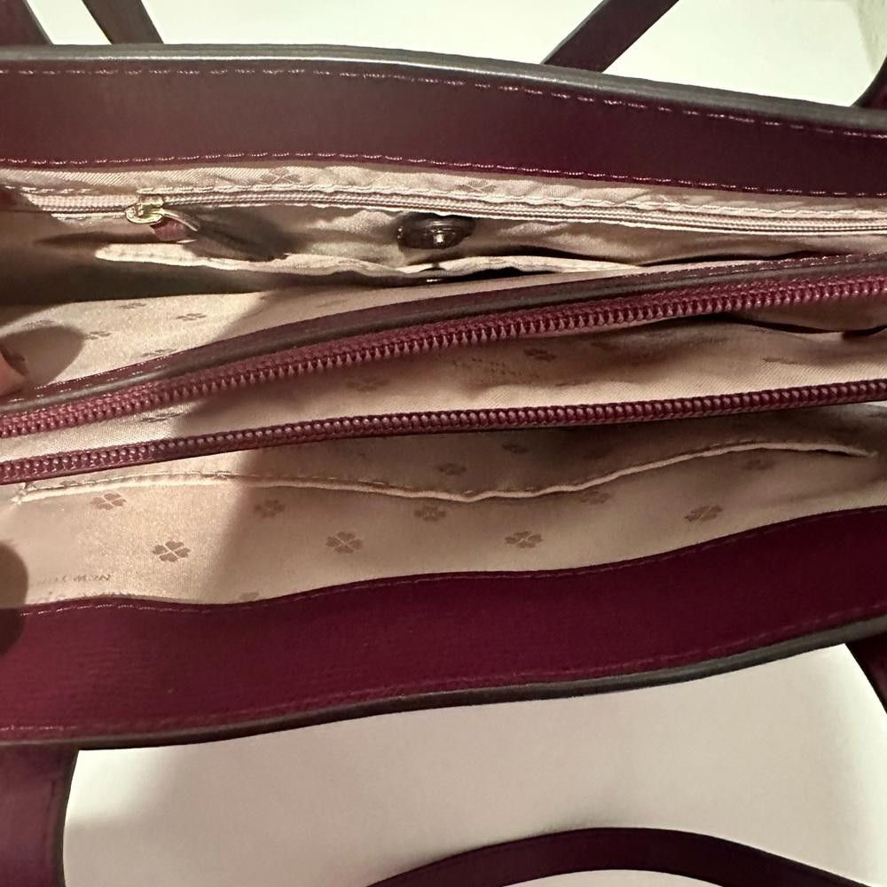 Kate Spade Kate Spade Molly Large Work Leather Tote Handbag Sangria Size ONE SIZE - 8 Thumbnail