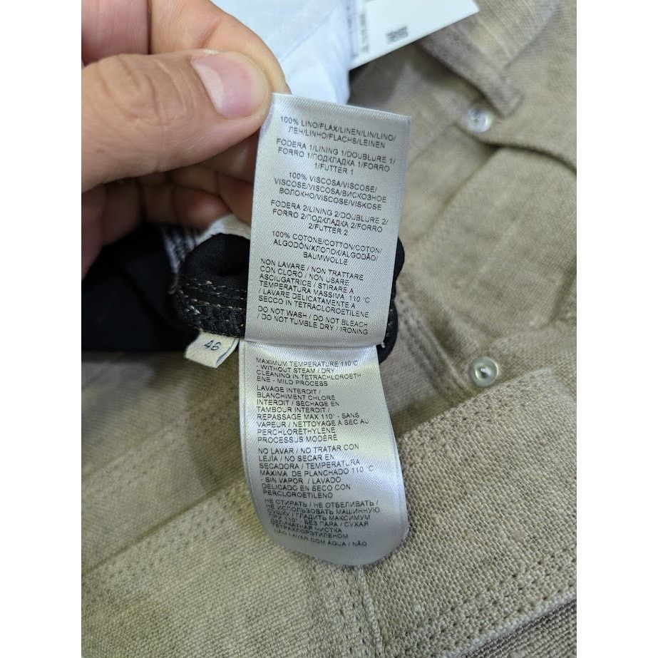 Bottega Veneta o1rshd1 Pants Light Irish Linen/Soft Jersey in Canvas/Nero Size US 30 / EU 46 - 19 Thumbnail