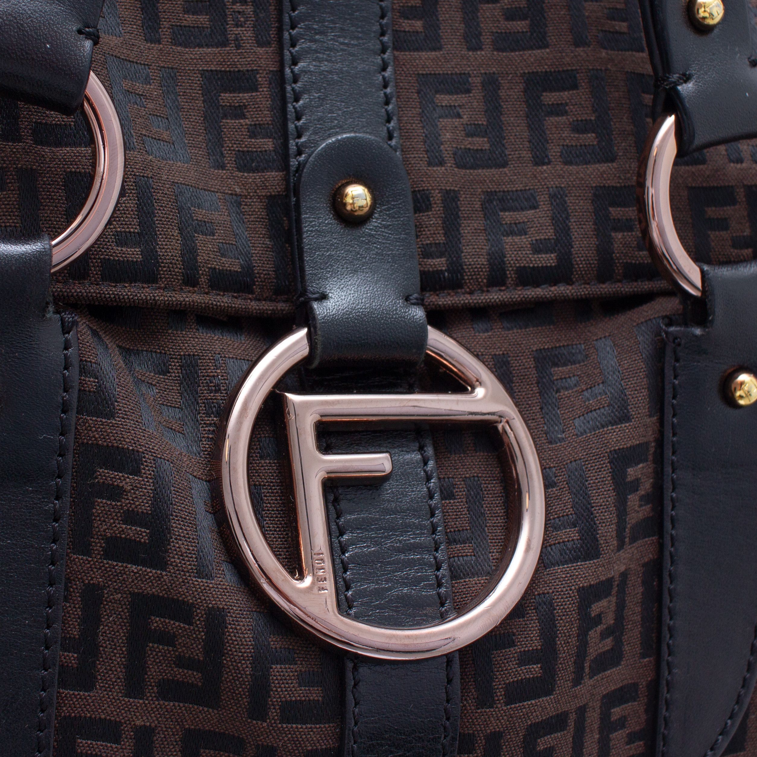 Fendi RARE FENDI VTG Brown Zucchino Canvas Shoulder Bag Size ONE SIZE - 7 Thumbnail