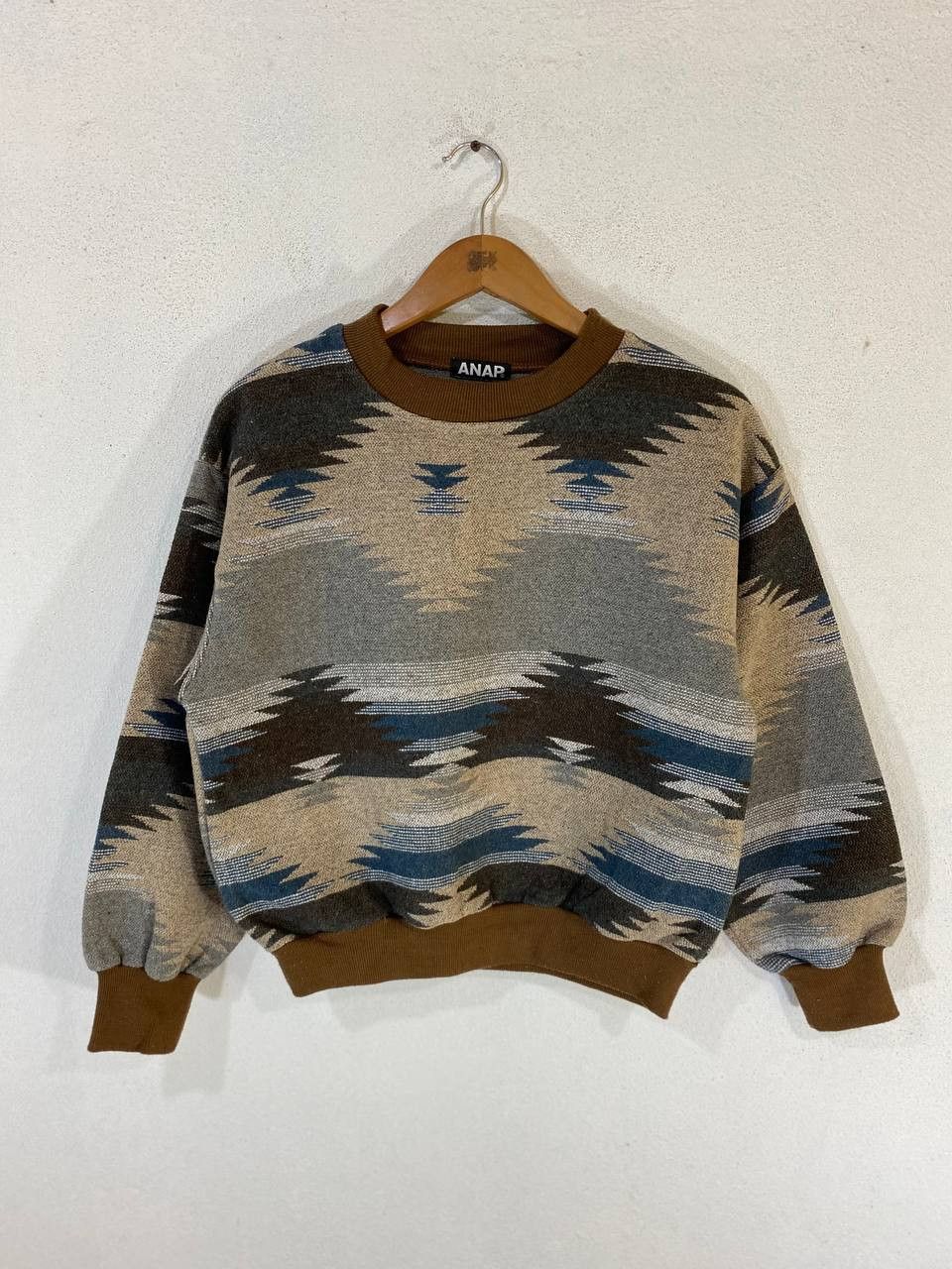 image of Anap s Navajo Design Sweathirt Nice Design in Brown, Men's (Size Medium)