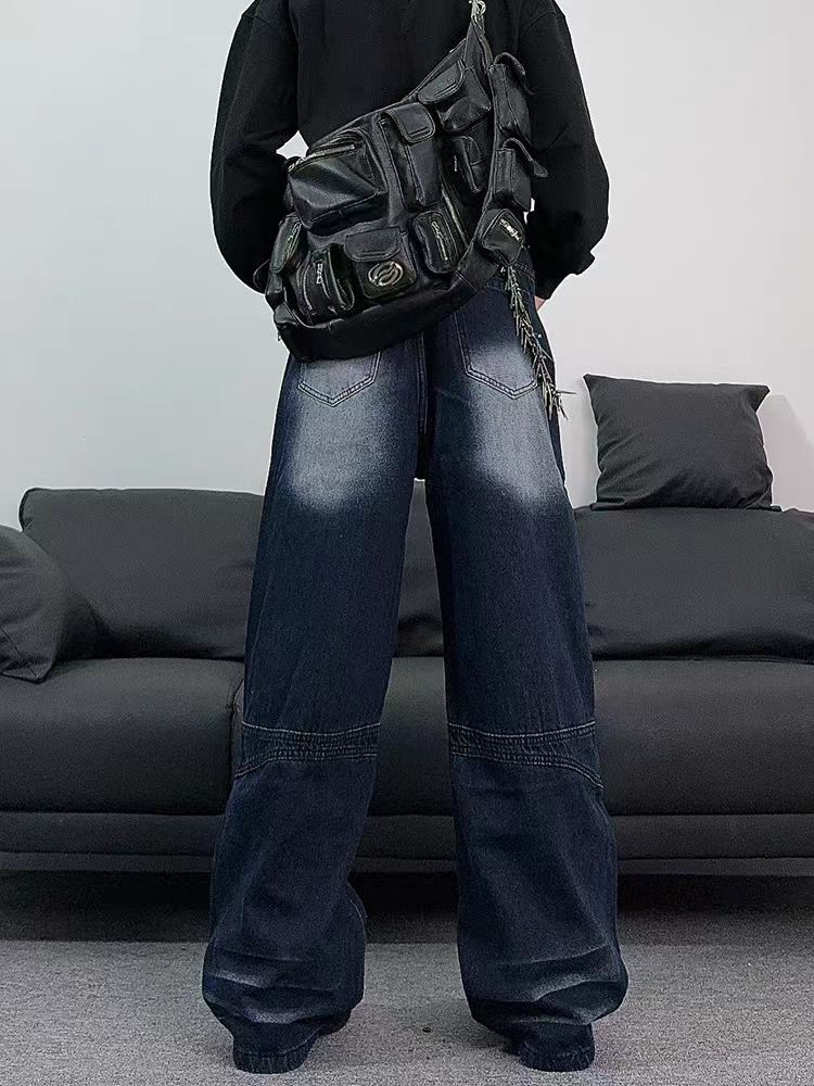 Japanese Brand × Jean Washed vintage blue baggy straight leg jeans Size US 29 - 2 Thumbnail
