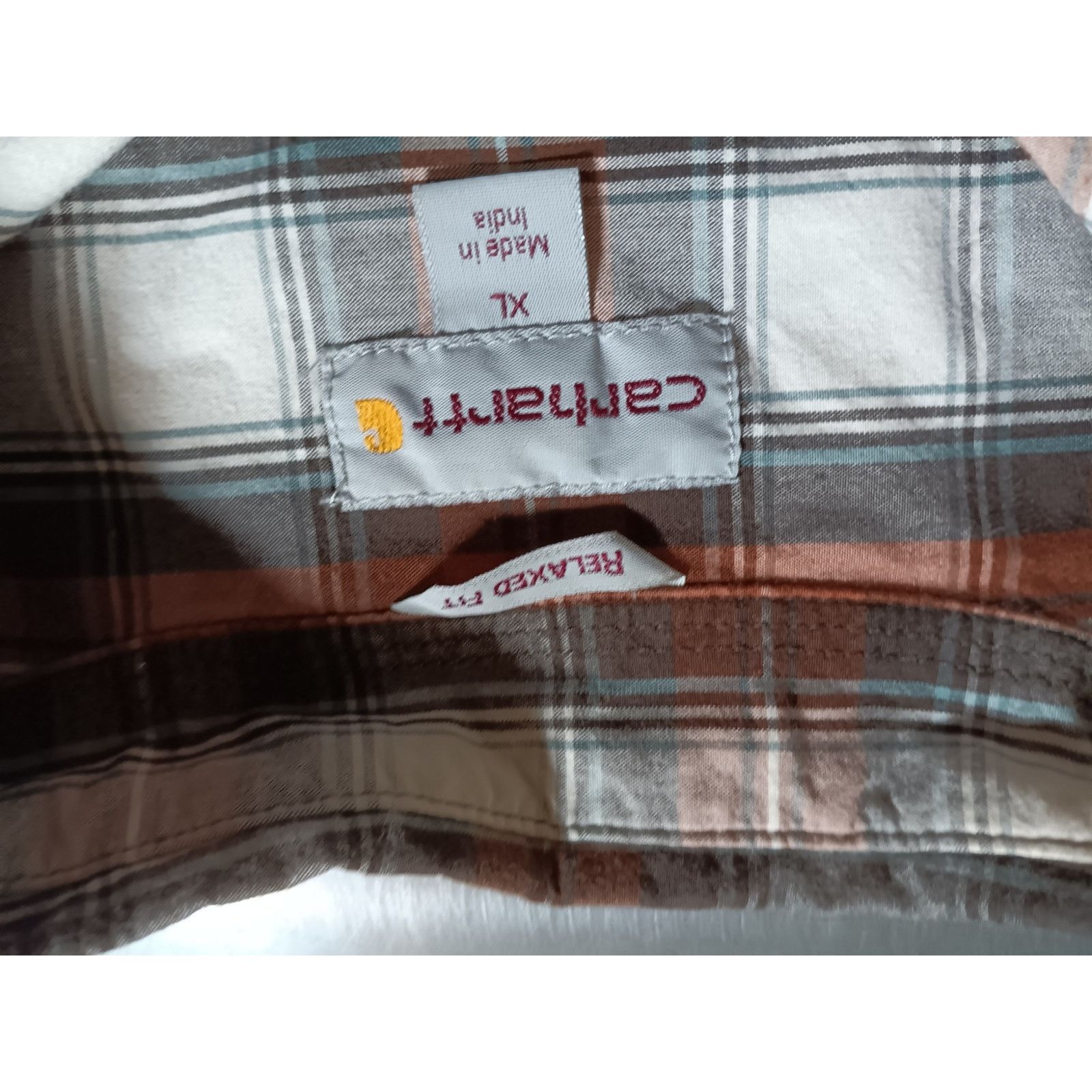 Carhartt Carhartt Men's XL Plaid Black Short Sleeve Button-Up Size US XL / EU 56 / 4 - 3 Thumbnail