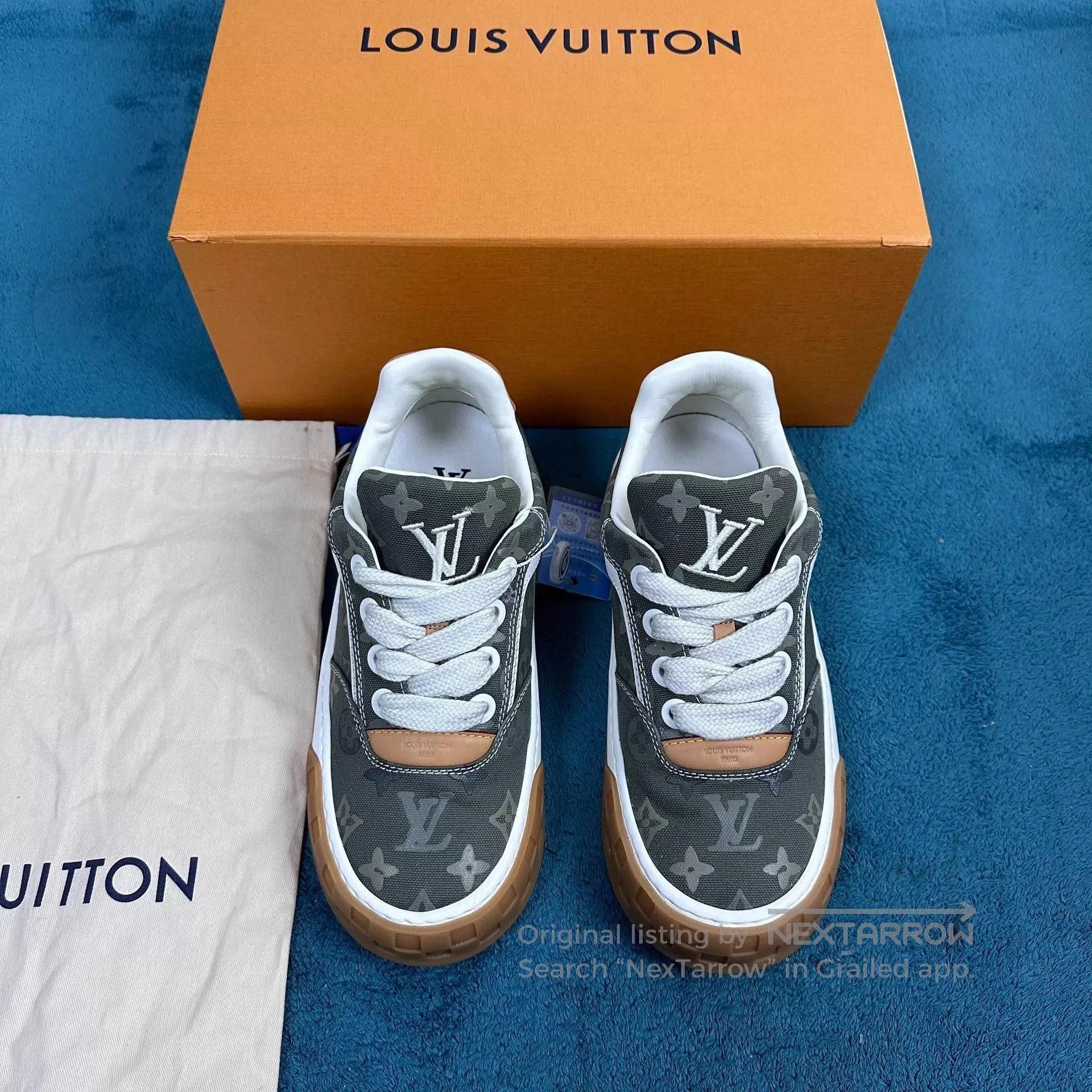 Louis Vuitton Green Low-Top Sneakers Size 8.5. Size US 8.5 / EU 41-42 - 1 Thumbnail