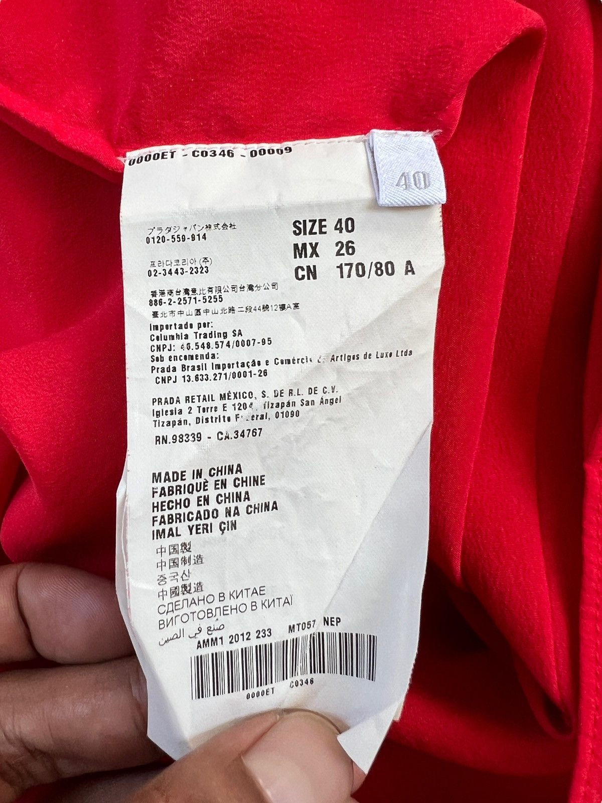 Miu Miu × Prada Miu Miu Red Ruffled Silk Blouse Size S / US 4 / IT 40 - 10 Thumbnail