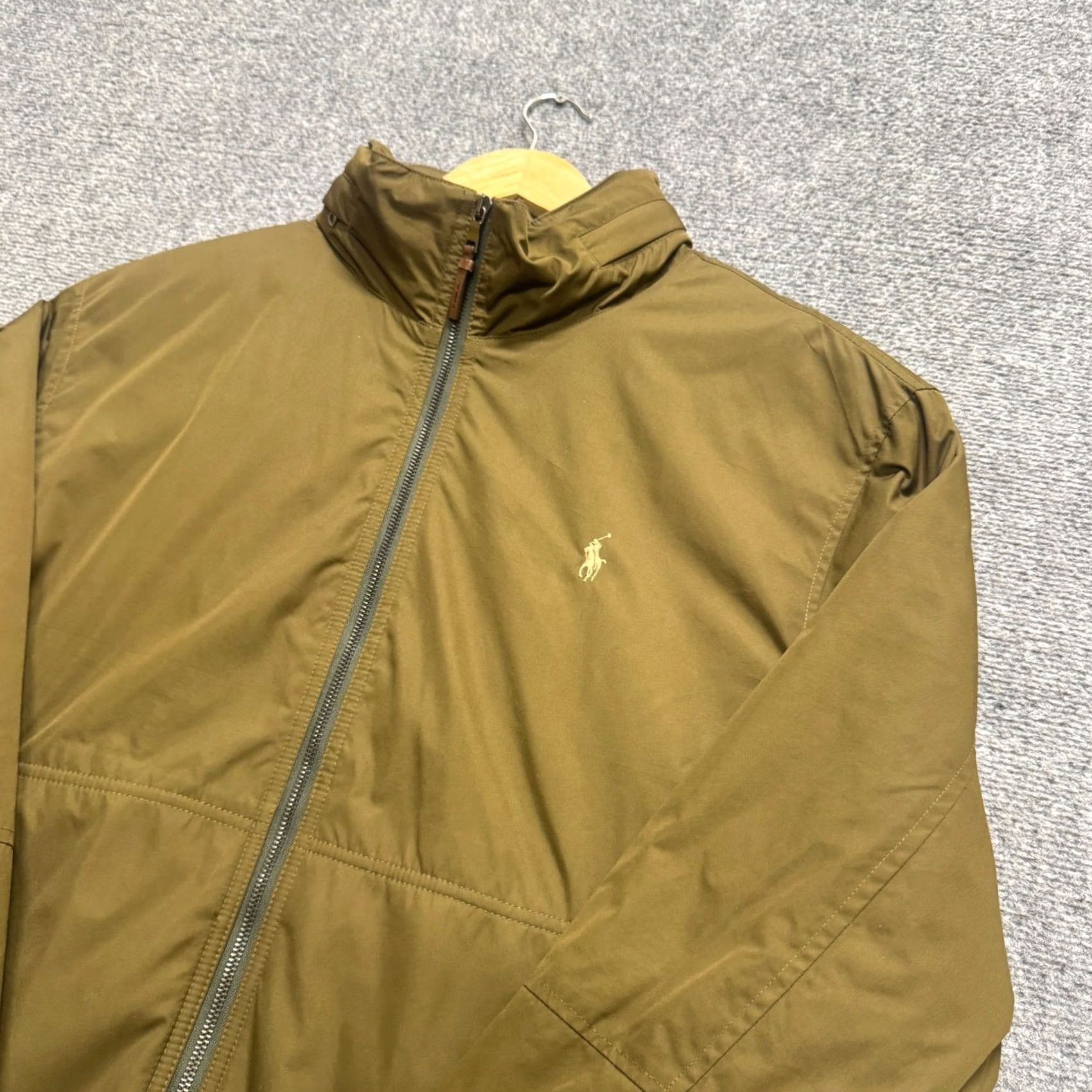 Ralph Lauren VINTAGE Polo Ralph Lauren Zip Bomber Jacket Hidden Hoodie Fleece Lined Green Mens XL Size US XL / EU 56 / 4 - 2 Thumbnail