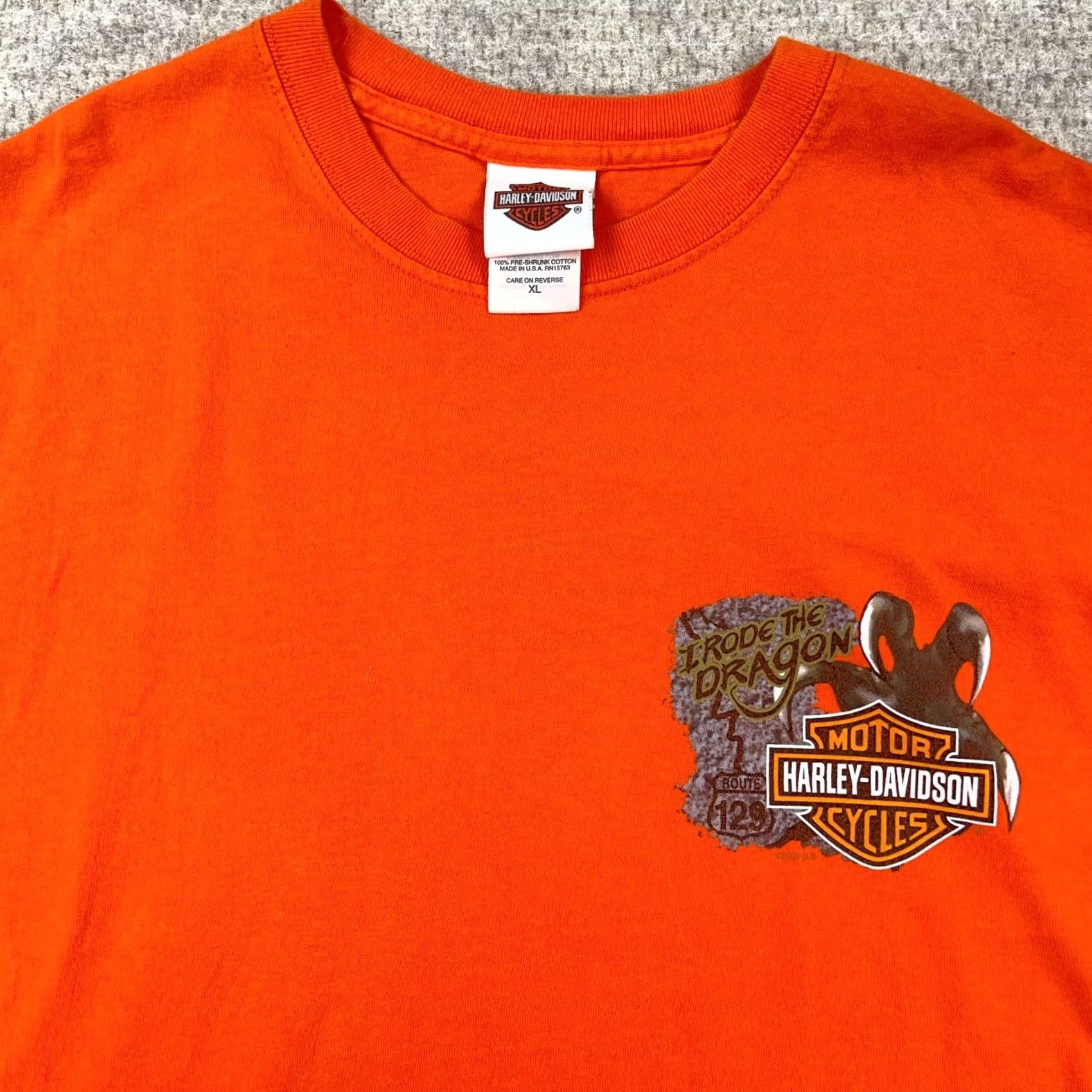 Harley Davidson Harley Davidson Shirt Adult XL Orange Smoky Mountains Dragon Retro Biker Tee Men Size US XL / EU 56 / 4 - 5 Thumbnail