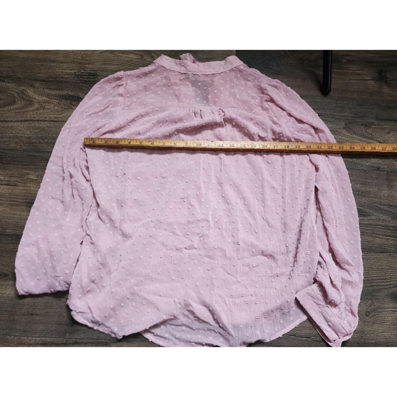 Vintage Womens Polka Dot Print Long Sleeve Shirt L Pink Listicle Blouse Tunic Shirt Women Size L / US 10 / IT 46 - 2 Thumbnail