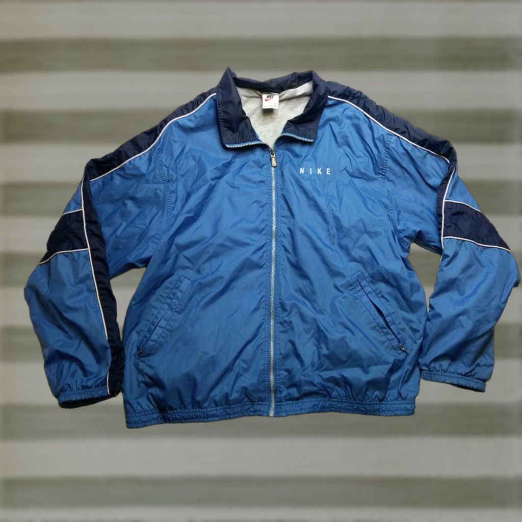 Nike Nike Windbreaker Jacket Mens Regular Large Blue 90s Vintage Logo Zipper Pockets Lightweight Full Zip Sports Retro Size US L / EU 52-54 / 3 - 1 Thumbnail