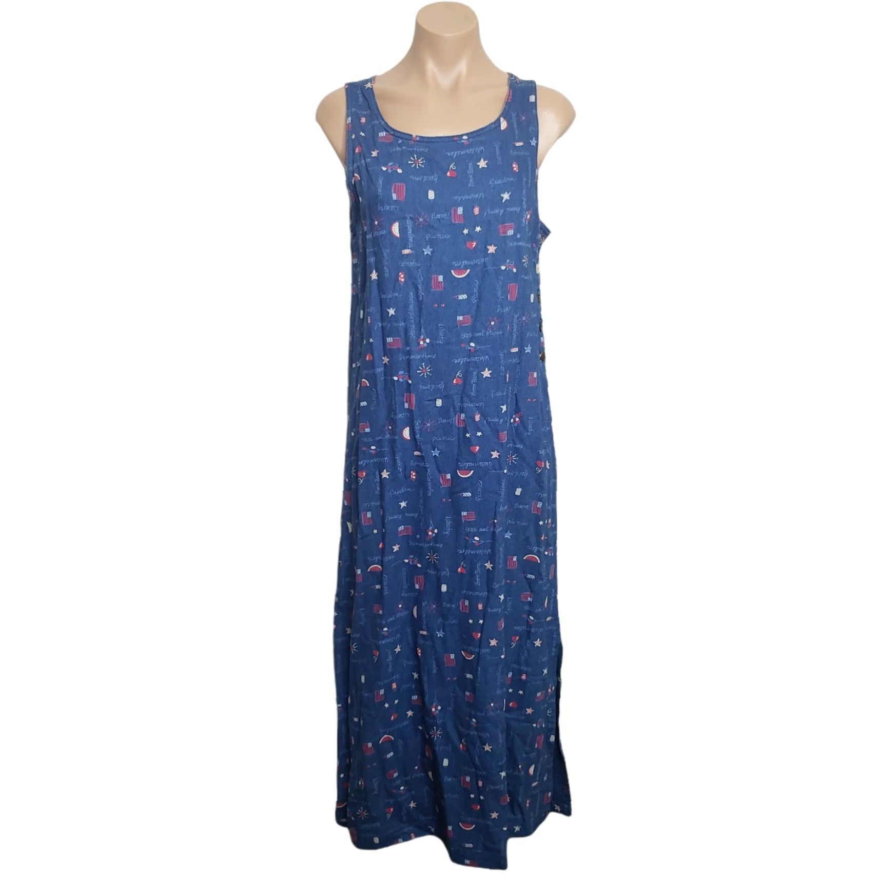 Vintage VINTAGE Koret City Blues Womens Dress Set Jumper Shirt Sleeveless Patriotic Size S 6-8 Blue 60% Cotton 40% Rayon Holiday 4th Of July Summer Womens Size S / US 4 / IT 40 - 3 Thumbnail