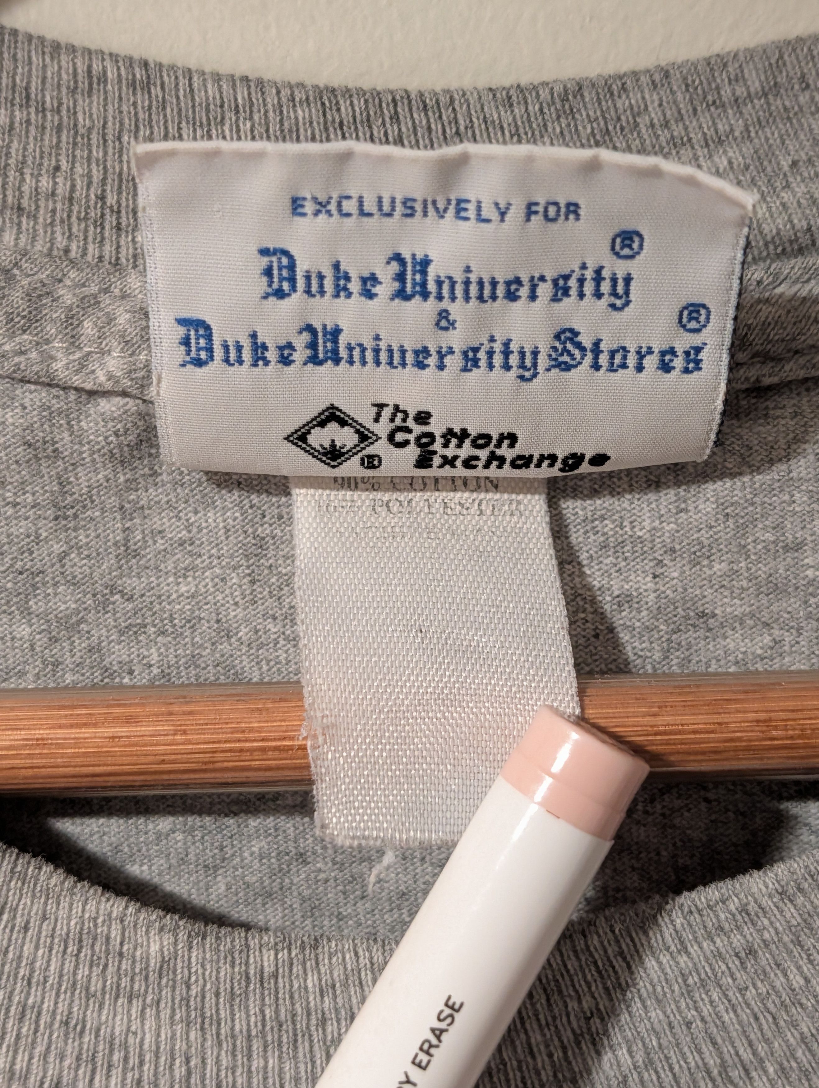 NCAA Vintage 90s Duke University Wrestling T-Shirt Blue Devil Size US XL / EU 56 / 4 - 4 Thumbnail