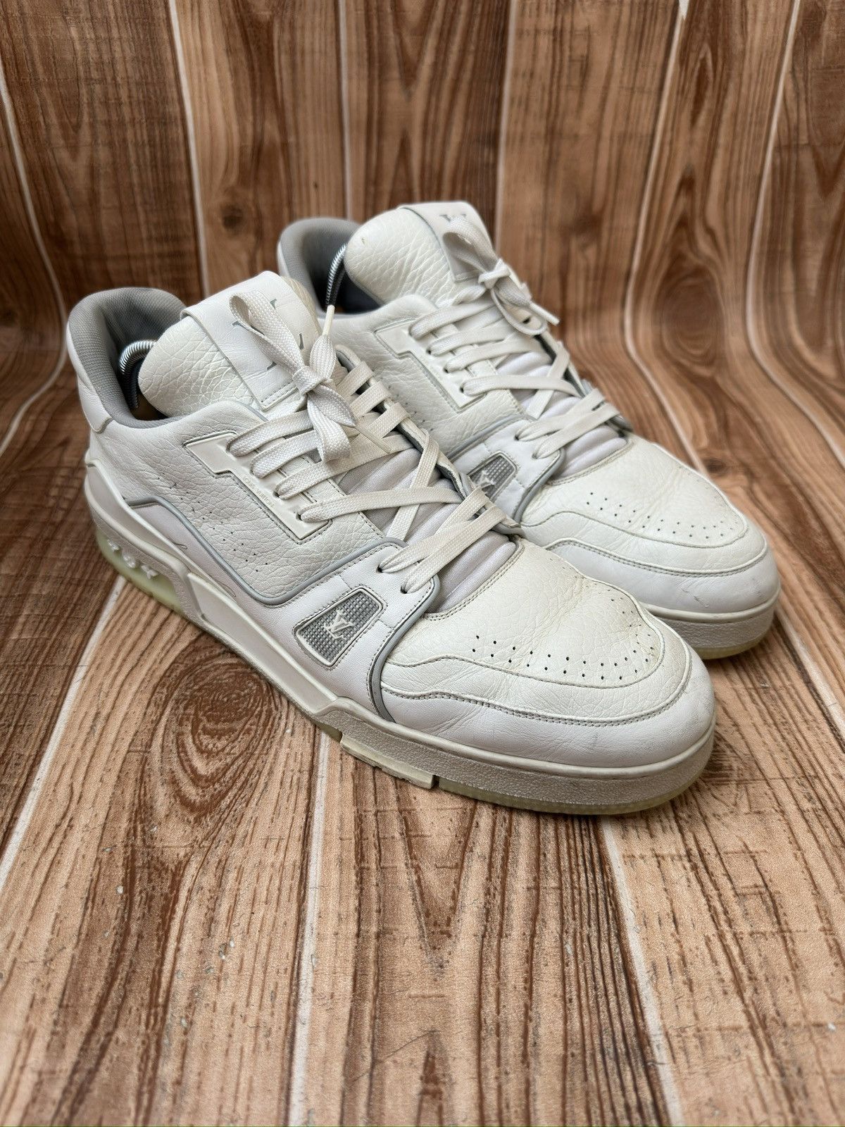 Louis Vuitton Louis Vuitton Trainer Virgil Abloh Grey/White sneaker Size US 12 / EU 45 - 2 Thumbnail