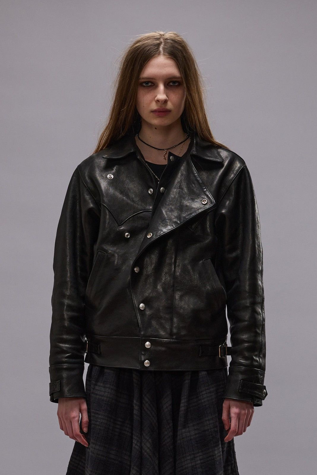 R13 Asymmetric Snap Biker Jacket medium Size M / US 6-8 / IT 42-44 - 1 Thumbnail