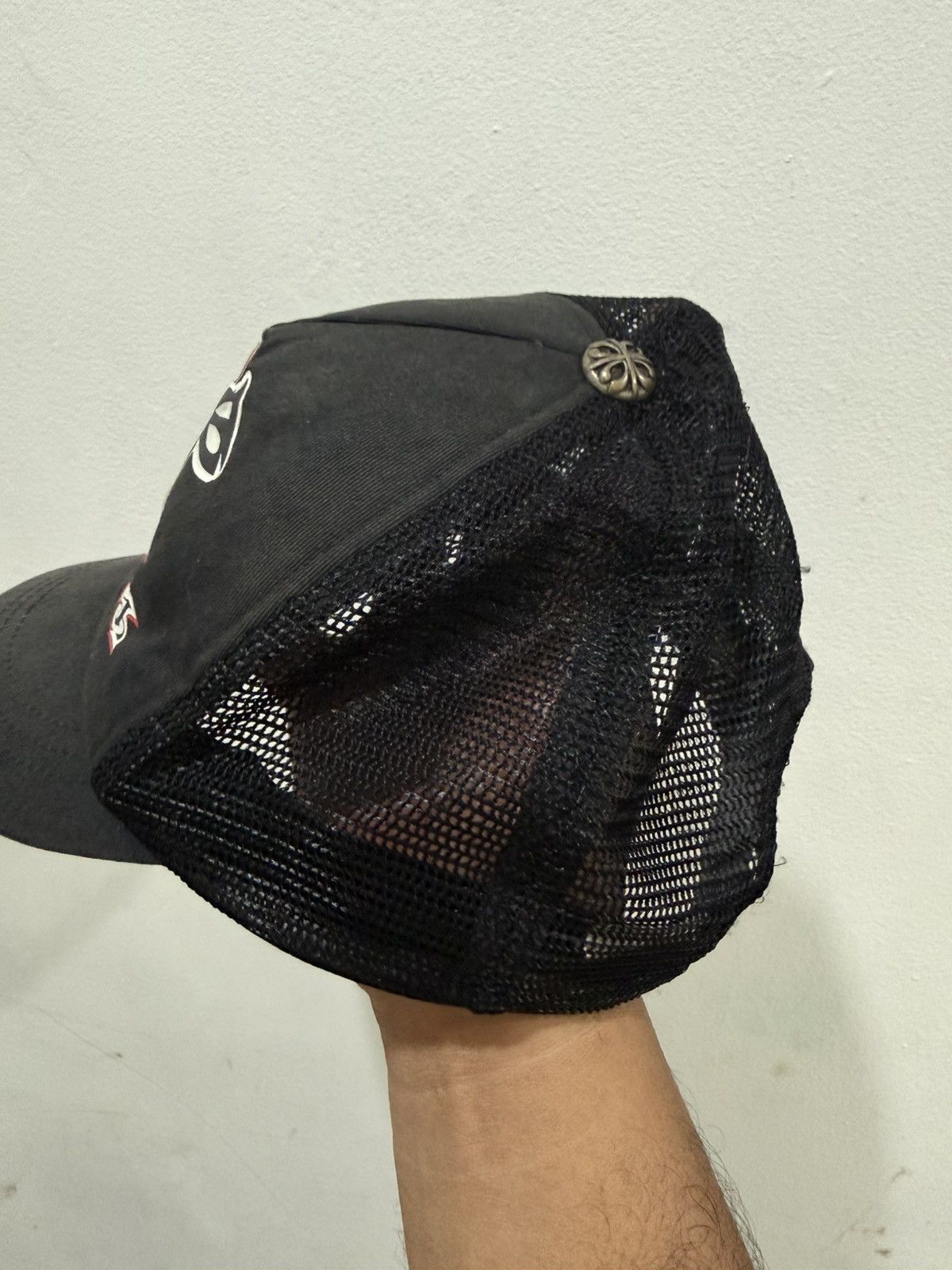 Vintage 90’s Black Flys X Gauff Like Chrome Hearts Distress Hat Size ONE SIZE - 4 Thumbnail