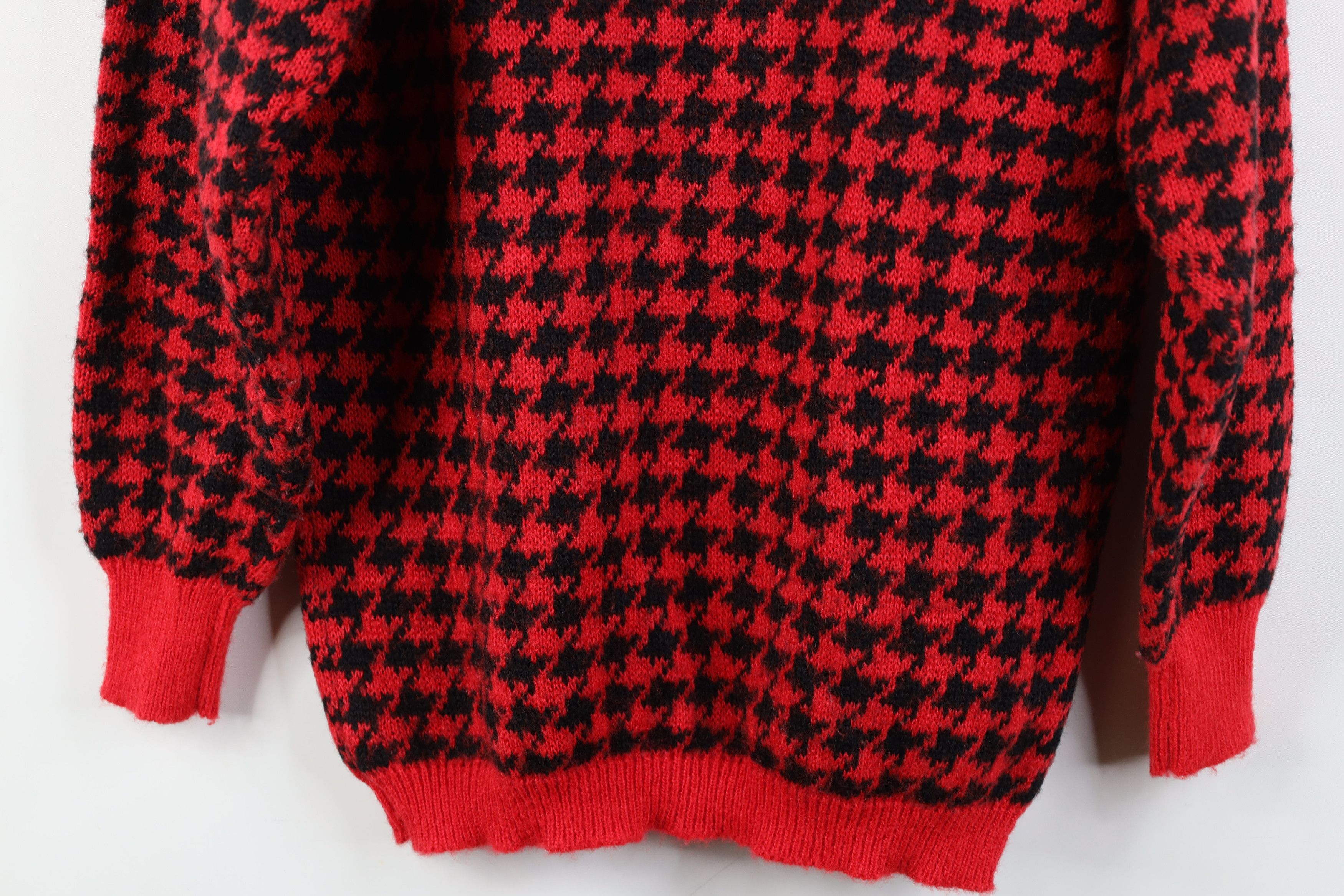 Vintage Vintage 90s Streetwear Houndstooth Knit Collared Sweater Size M / US 6-8 / IT 42-44 - 12 Thumbnail