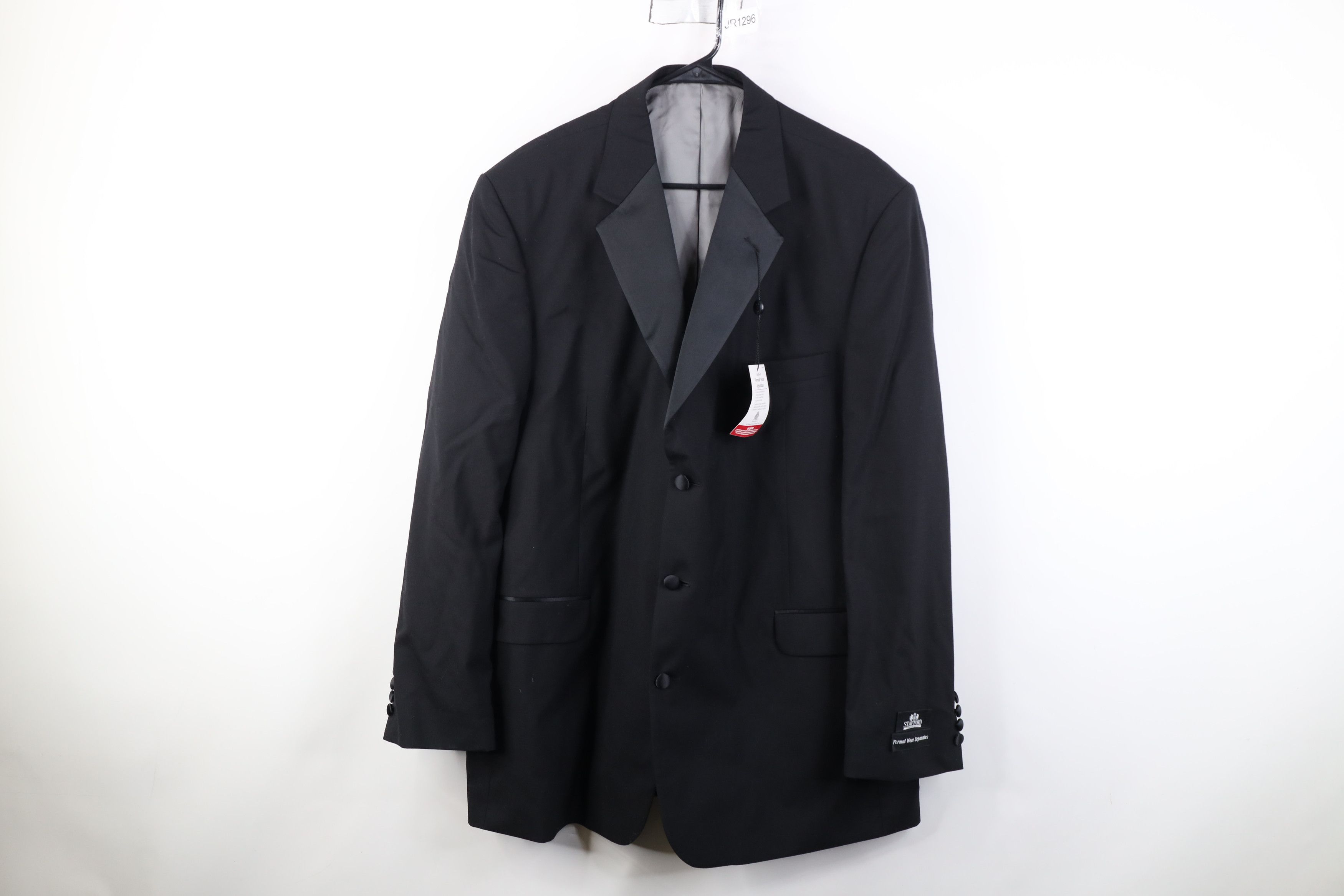 Vintage Deadstock Vintage 90s Y2K Wool Tuxedo Suit Coat Jacket Black Size US XXL / EU 58 / 5 - 1 Thumbnail