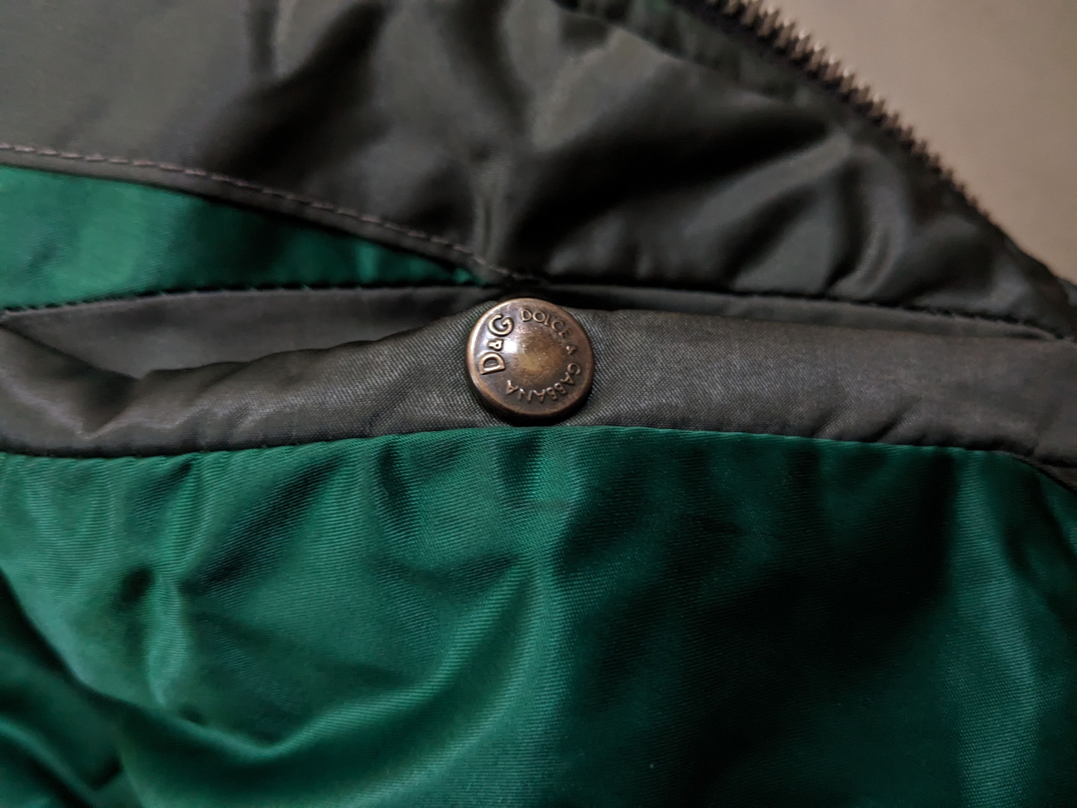 Dolce & Gabbana Dolce & Gabbana Nylon Leather Jacket Hoody Green 52 Zip Up Size US L / EU 52-54 / 3 - 10 Thumbnail