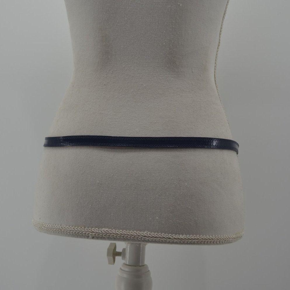 Other Navy Blue Skinny Dress Belt Faux Leather Minimalist Large Size ONE SIZE - 7 Thumbnail