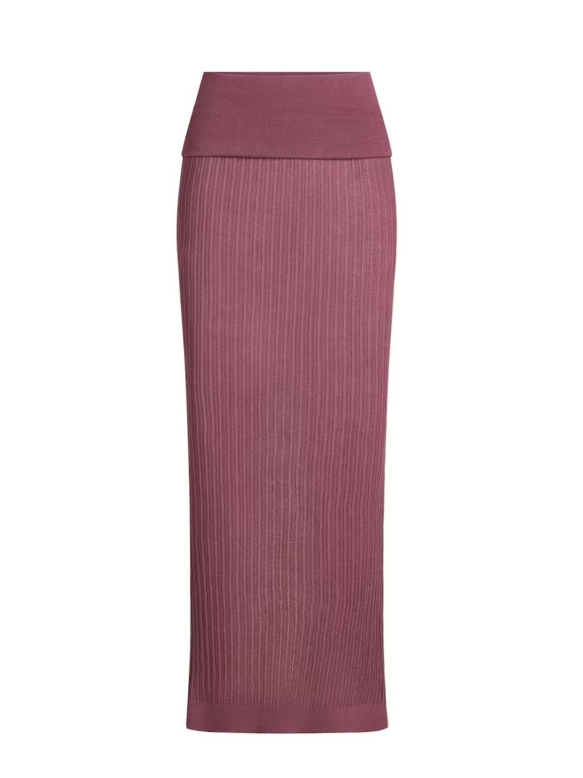 Swims SKIMS / Sheer Knit Foldover Long Skirt / Beet Size 36" / US 14 / IT 50 - 1 Thumbnail