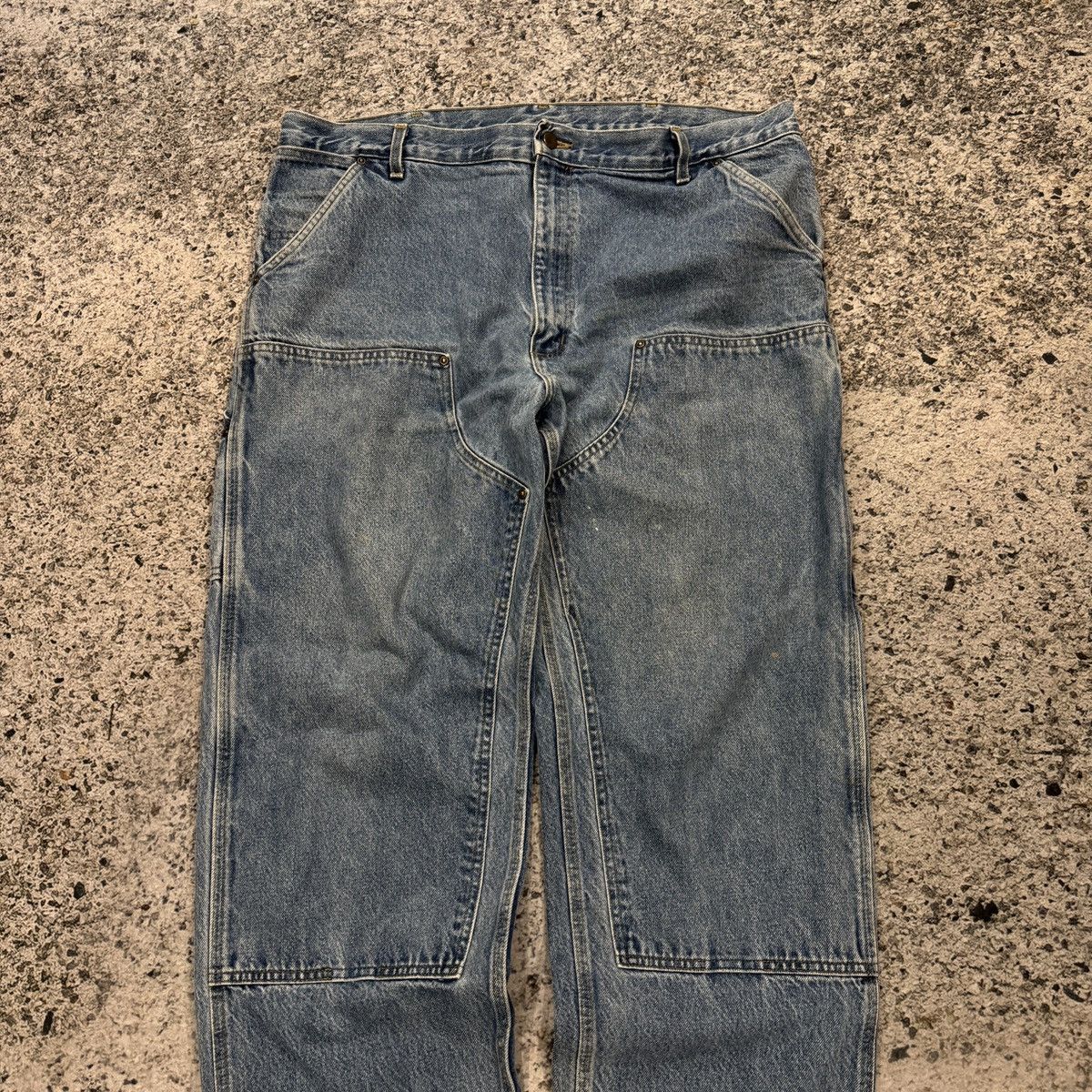 Carhartt Vintage Carhartt Denim Double Knee Thrashed Faded ERD Grunge Size US 41 - 5 Thumbnail
